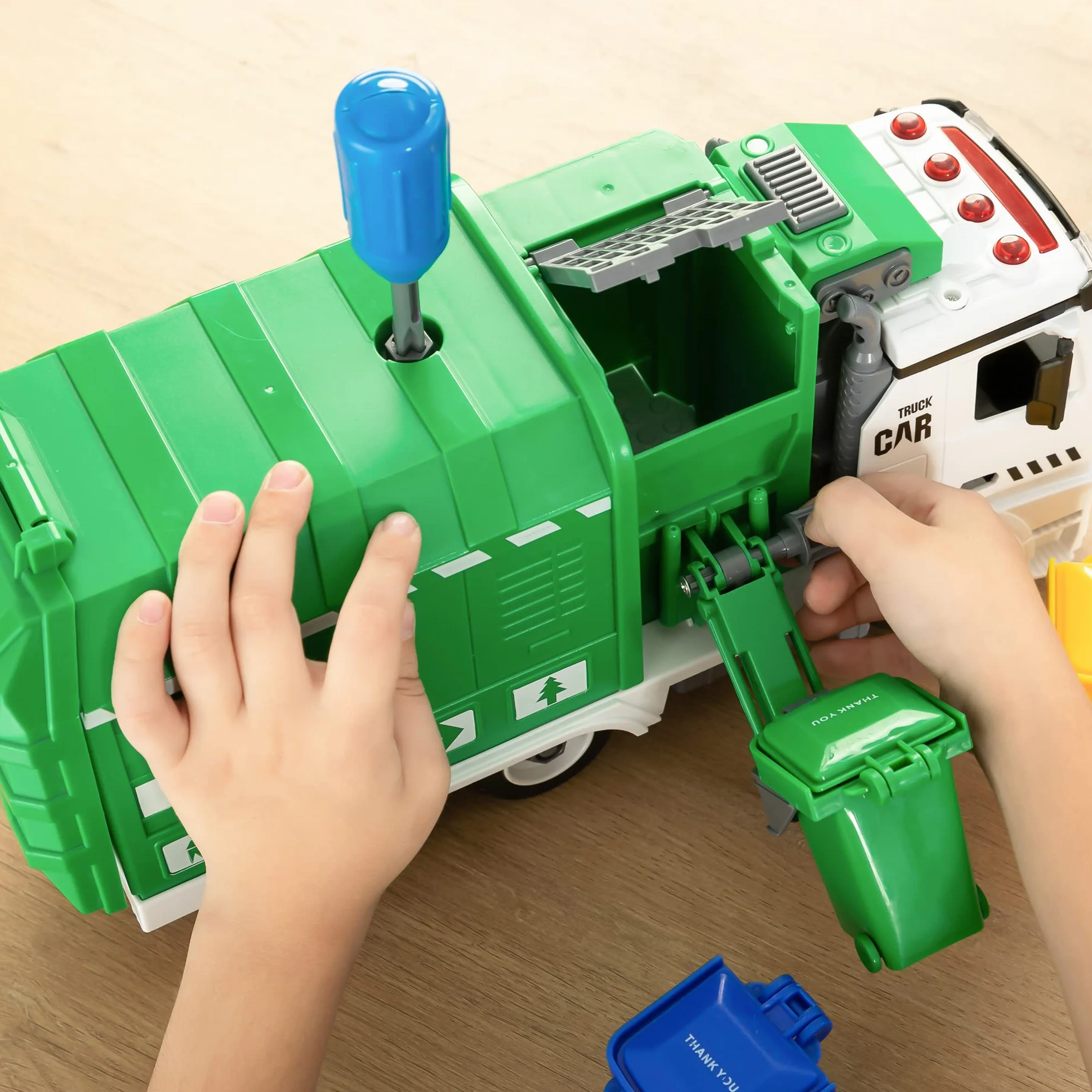 JOYIN Camion de ramassage des ordures jouet Jumbo avec lumière et sons pour enfants à partir de 3 ans