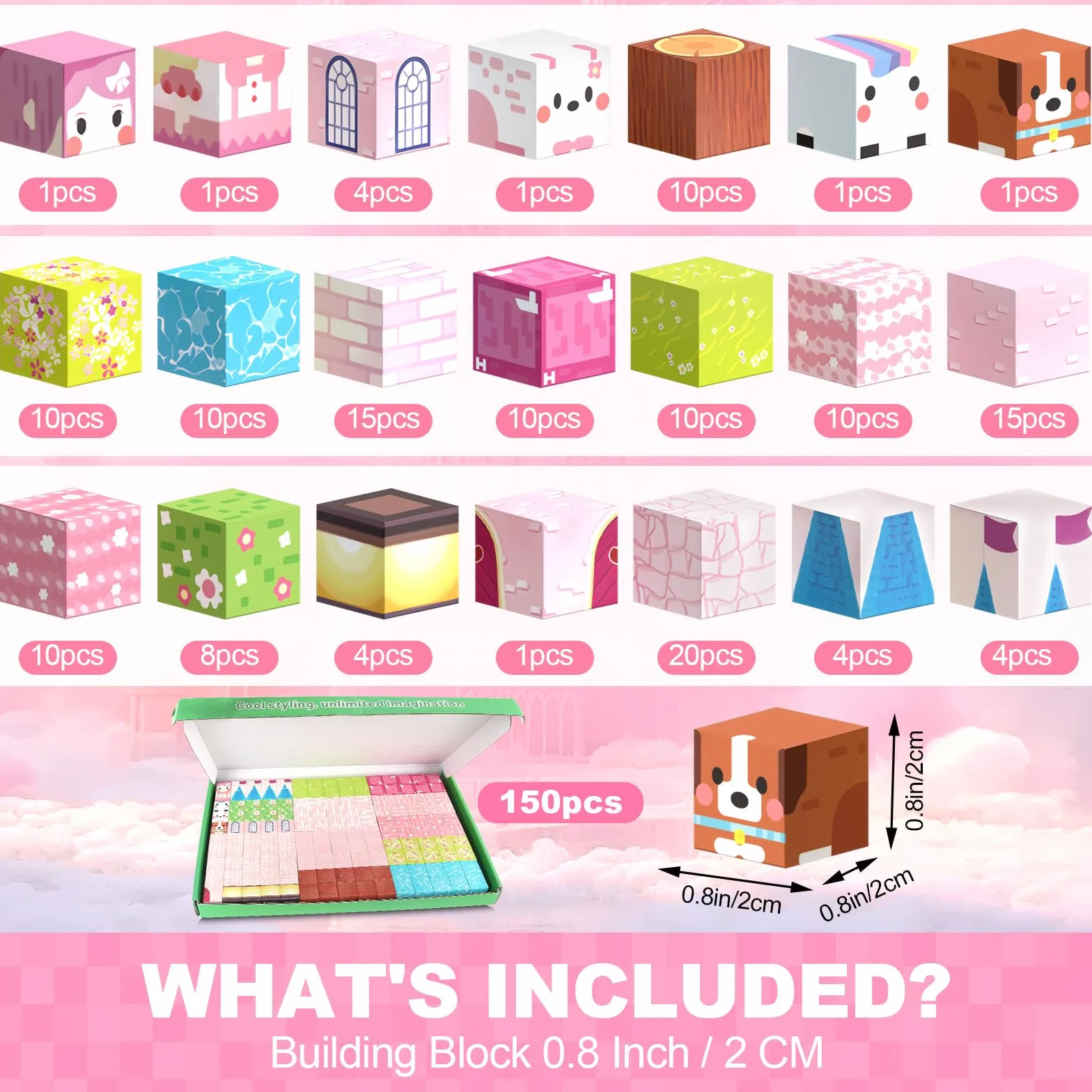 Blocs de Construction Magnétiques 150 Pièces, Cube Magnétique Jouet STEM Montessori pour Enfants 3+