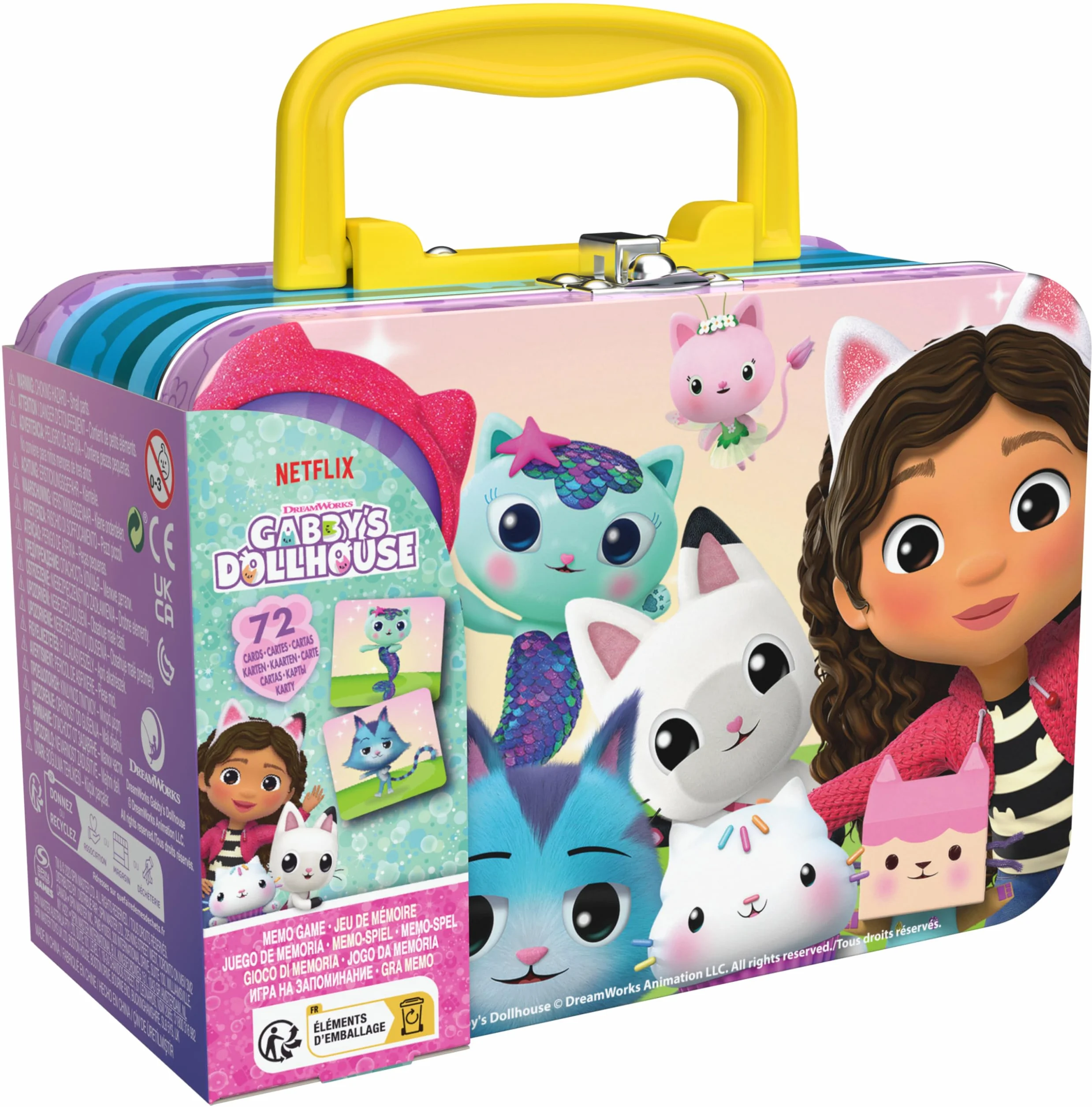 Gabby et la Maison Magique Memo Valisette Gabby Chat Jeu De Société Concentration 72 Cartes 36 Paires Jouet Enfant 3 Ans+
