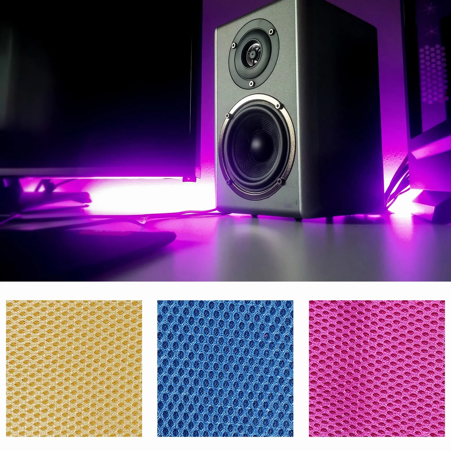 Tissu en maille pour haut-parleur Audio Radio stéréo Boîte de son acoustique Protection Gilles