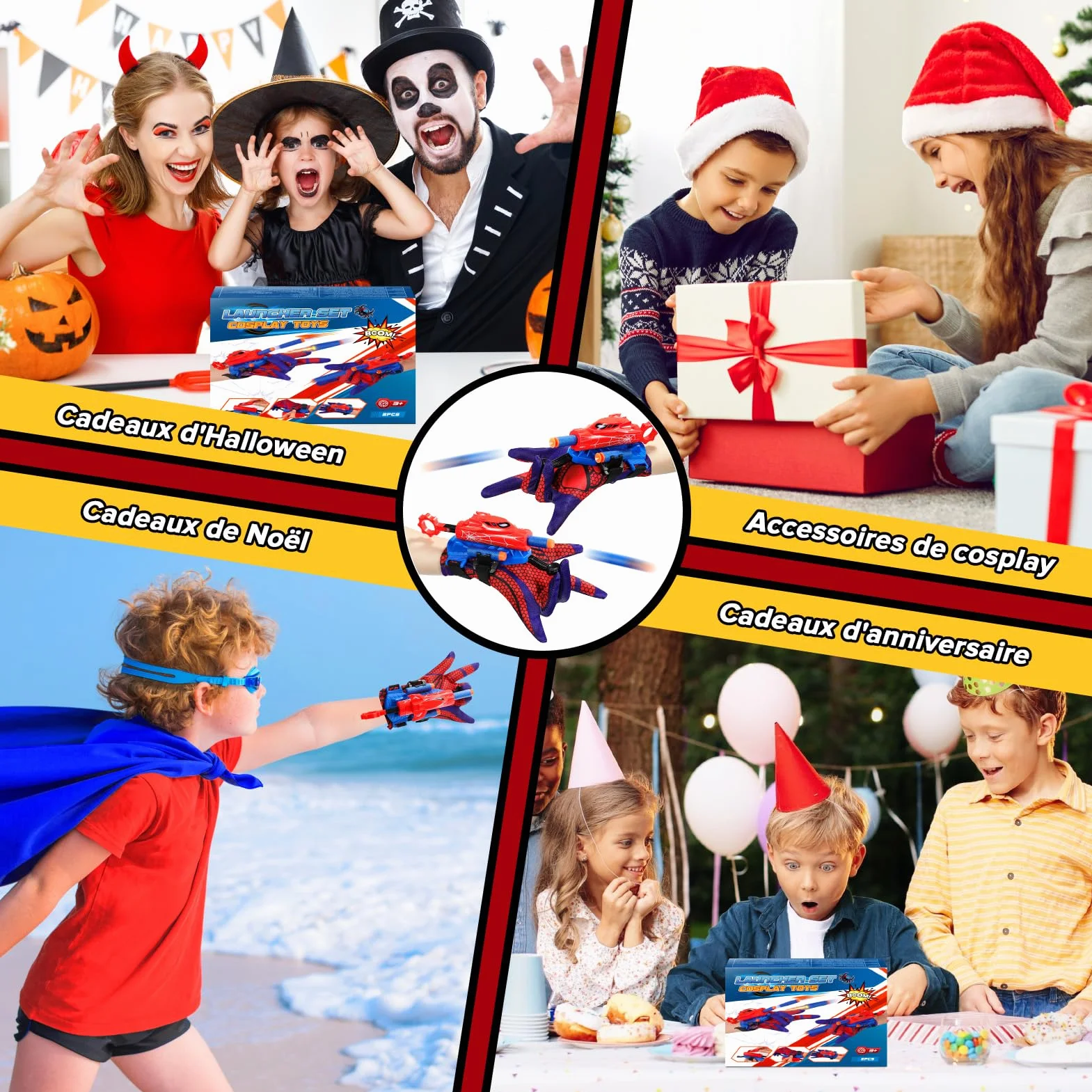 Braxel Lance Toile d'Araignée Jouet Garçon Fille 5-12 Ans Lot de 2 Lanceur Jeux Extérieur Enfants