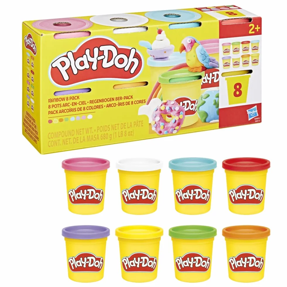 Play-Doh 8 Couleurs Arc-en-Ciel Pâte à Modeler 85 g Pots Activité Manuelle Dès 3 ans