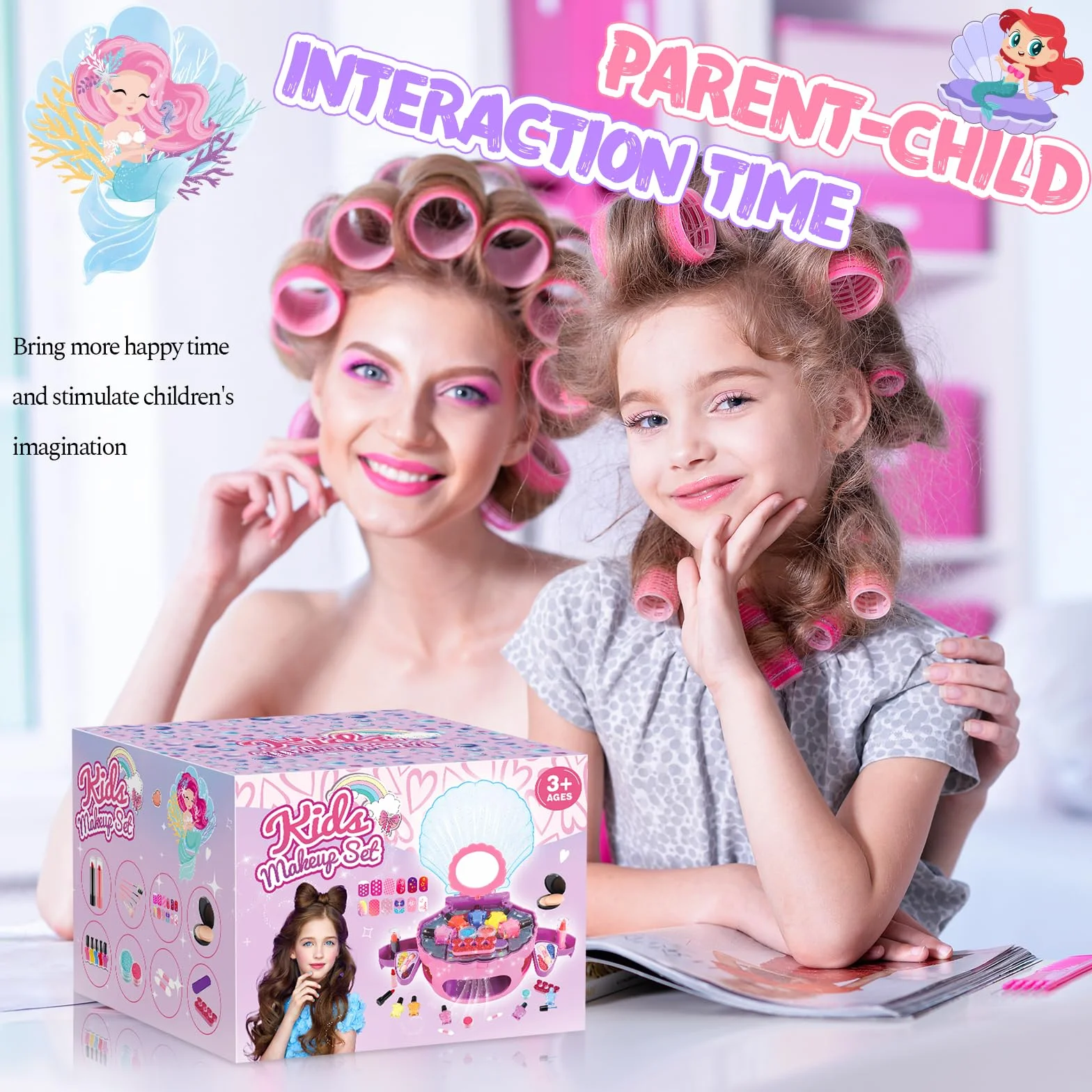 Maquillage Enfant Fille Coffret Maquillage pour Enfants 4-10 Ans Vernis Enfant à l'eau Cadeau Noël Anniversaire