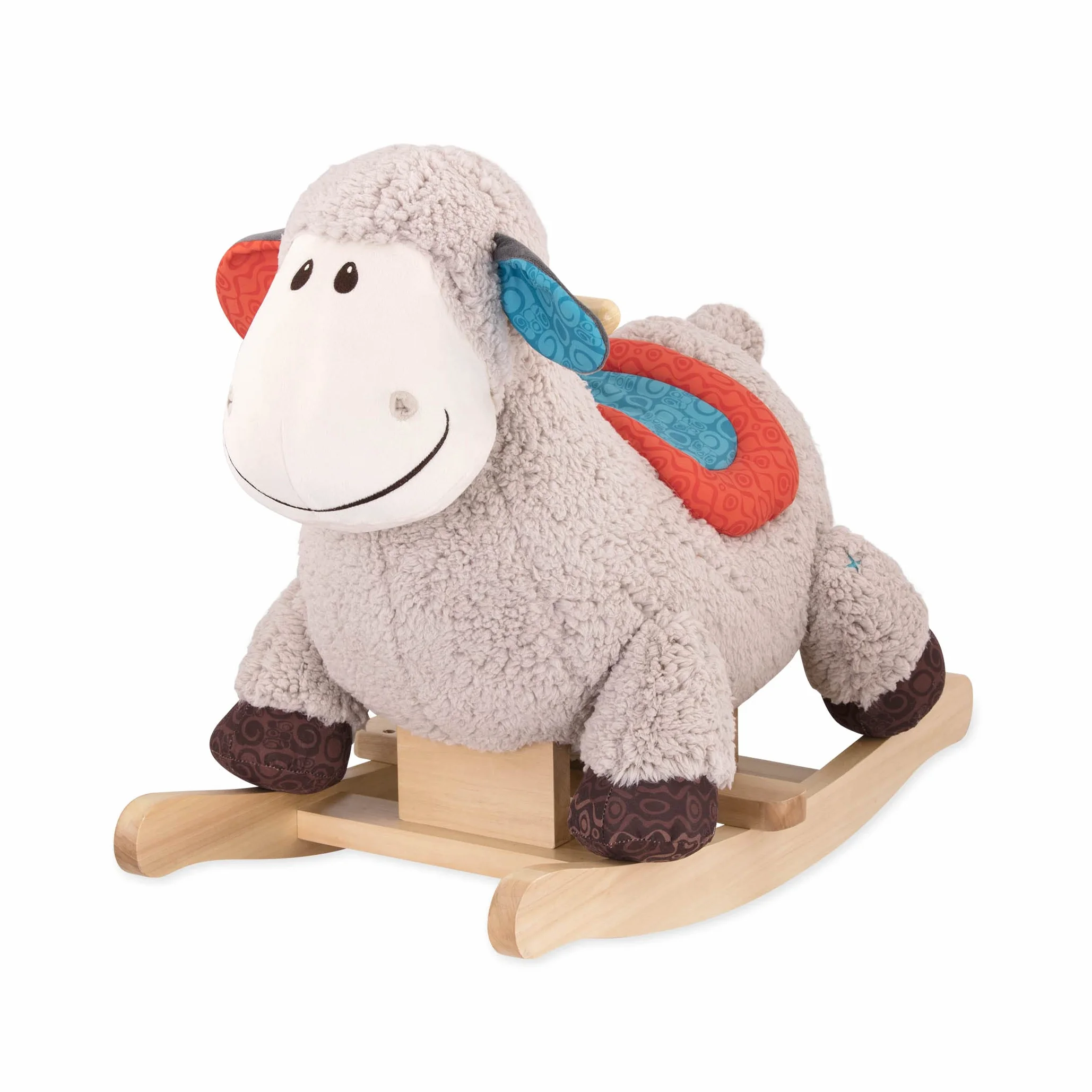 B. Toys Rodeo Rocker Loopsy Mouton à Bascule Siège Confortable Bois Dur Jouet Développement Jeu Actif Robuste Durable 18 Mois+