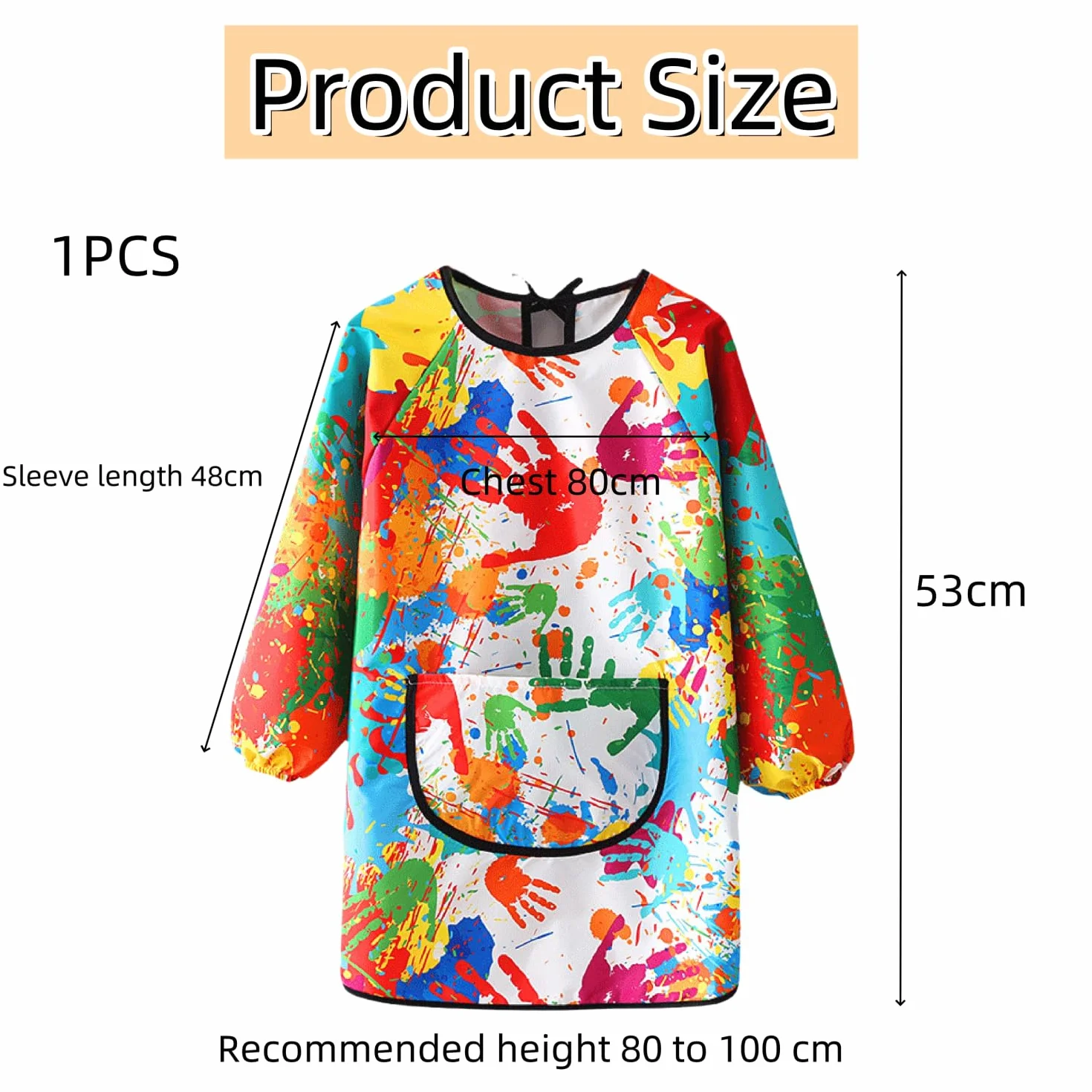 Tablier Peinture Enfant Imperméable avec Poche Manches Longues Blouse Réutilisable Ajustable 3-8 Ans Cuisiner Arts Artisanat Garçon