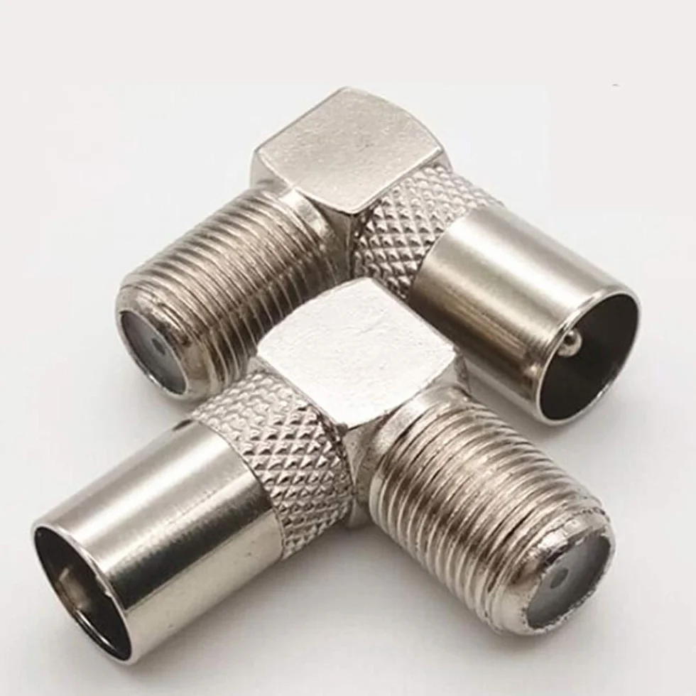 8 Pièces Connecteurs Coaxiaux RF 90 Degrés Type F Femelle à PAL Mâle/Femelle Adaptateurs Angle Droit