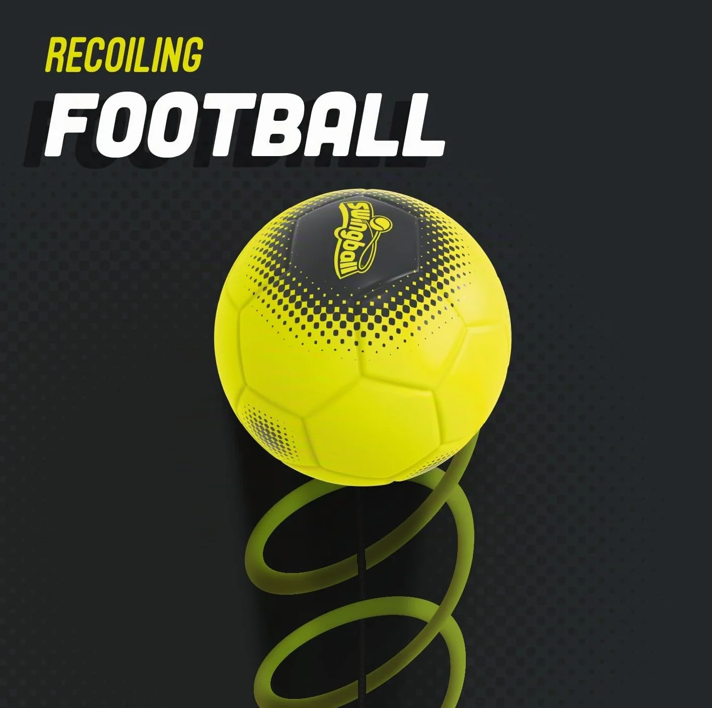 Swingball Reflex Soccer Jeu de Foot Solo ou Duo Ballon Taille 4 Corde Élastique Base à Lester Bobine Ajustable Pompe Incluse