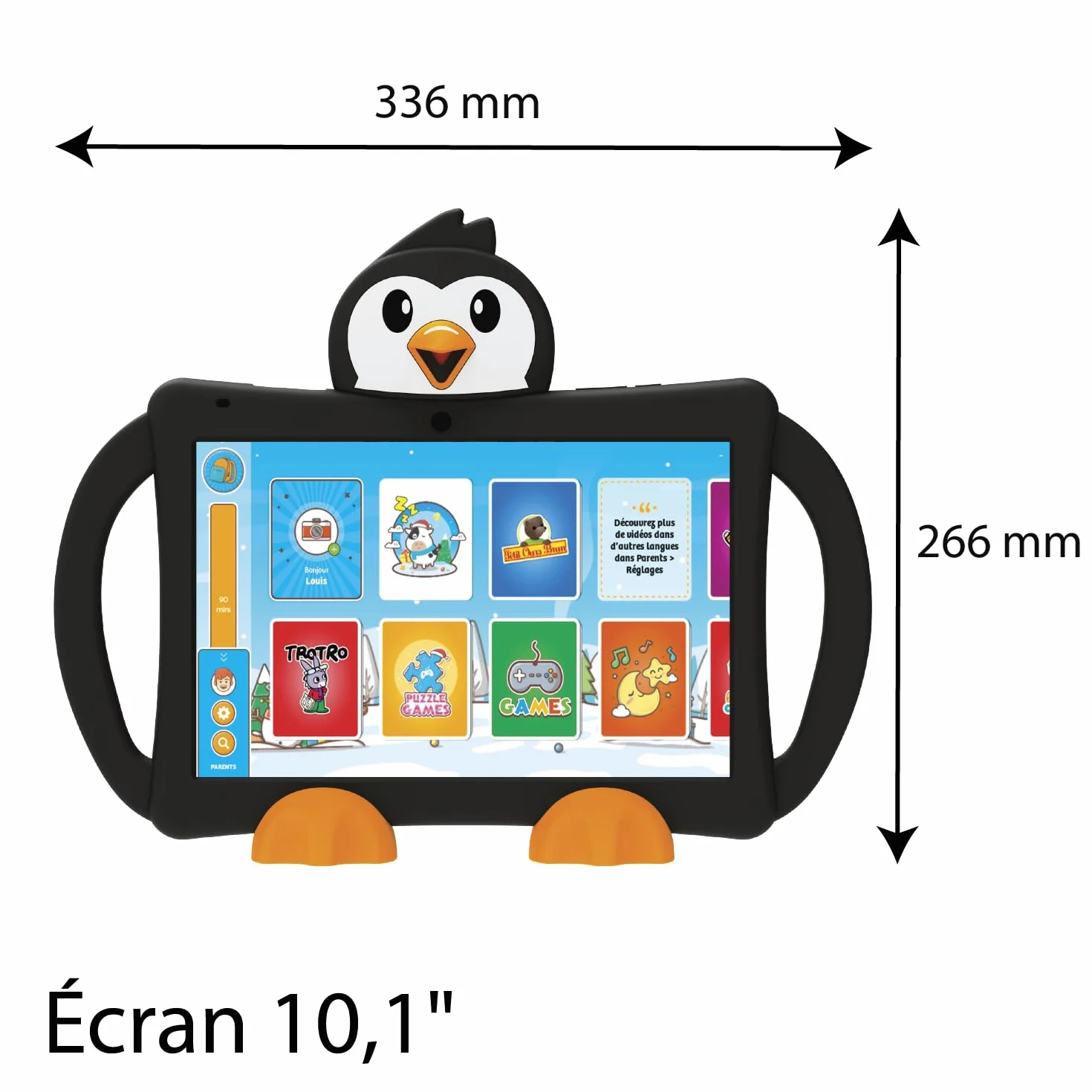 Logikids 11 - Tablette Enfant - 10.1 inch - 2GB - 32GB+128GB - Parent Control - Batterie 5000 mAh - Android 14 - Noir