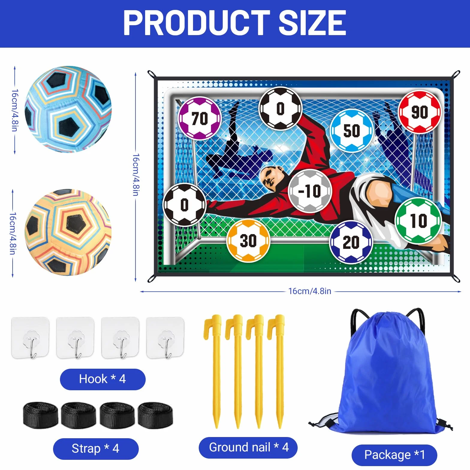 Jeux de Football pour Enfant 3-8 Ans, But de Football en Flanelle Douce avec 2 Balles, Jouet de Sport pour Jardin