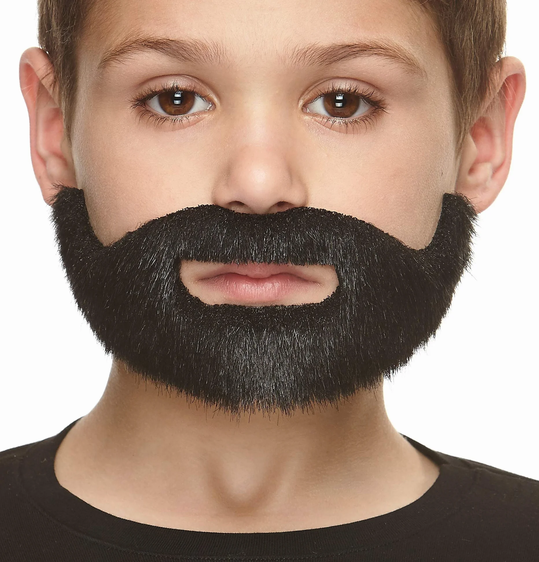 Mustaches Auto-Adhésives Fausse Barbe Noire Brillante