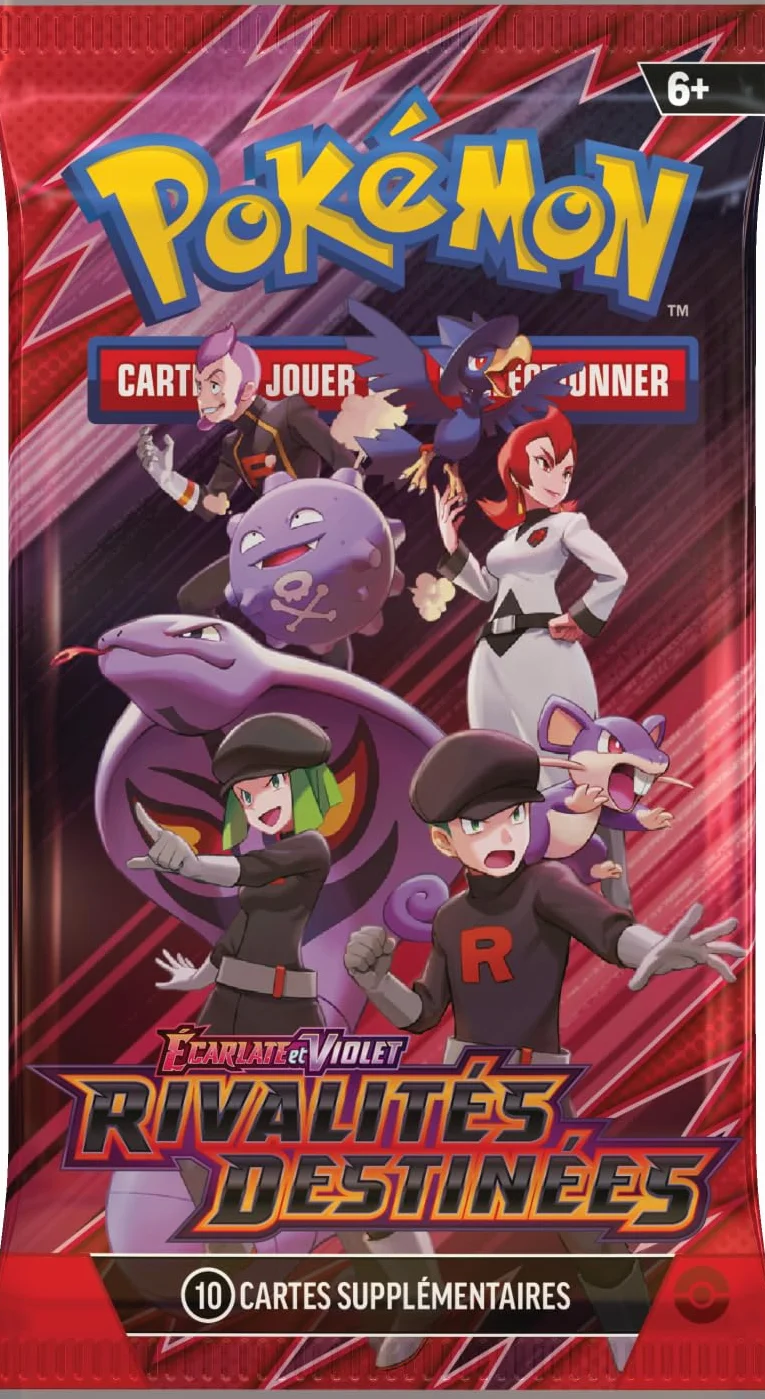 Pokémon JCC: présentoir de boosters Écarlate et Violet – Rivalités Destinées du JCC Pokémon (18 boosters)
