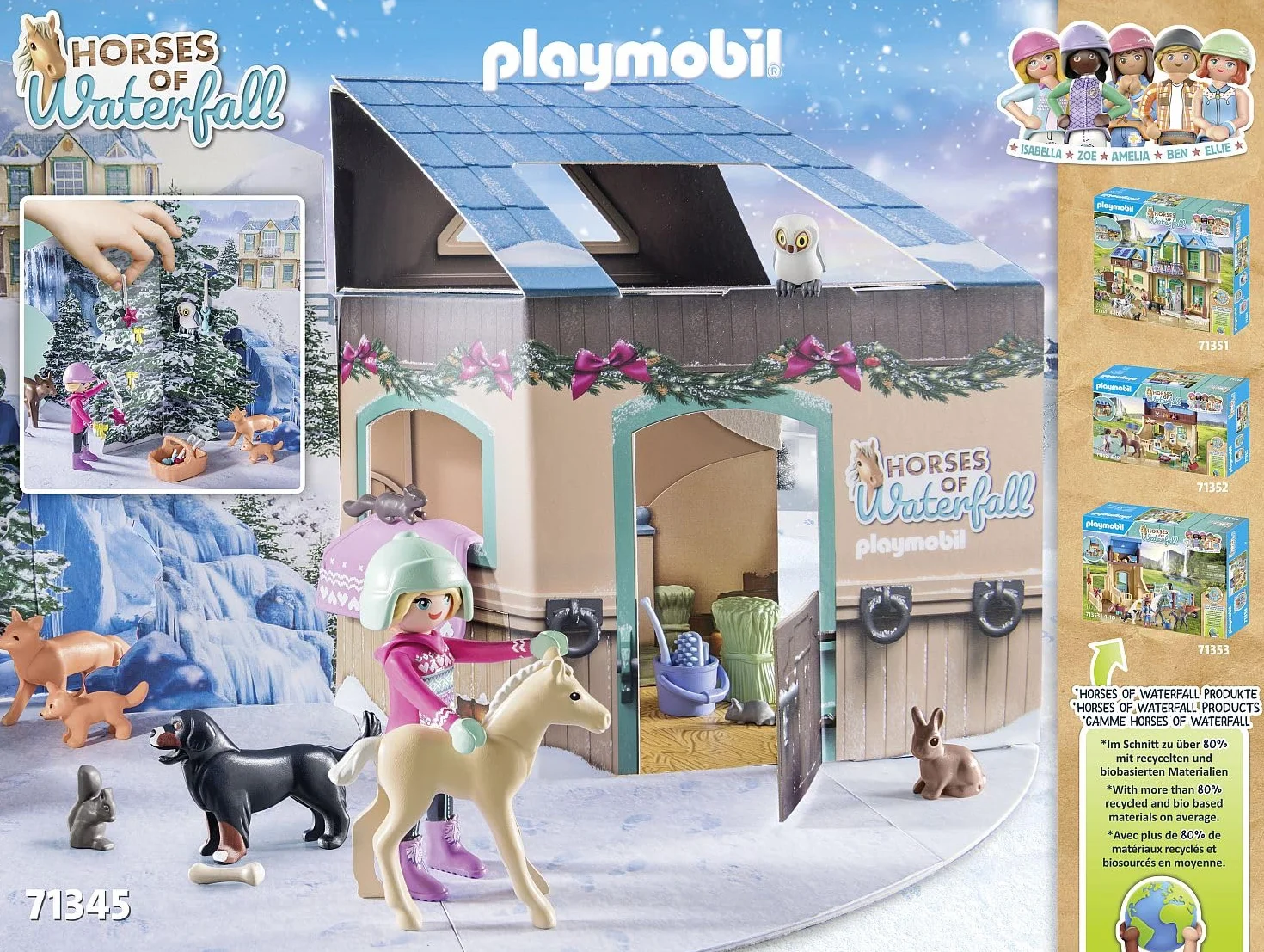 PLAYMOBIL 71345 Calendrier de l'Avent Équestre Horses of Waterfall 24 Surprises Jouet Enfants 4 Ans
