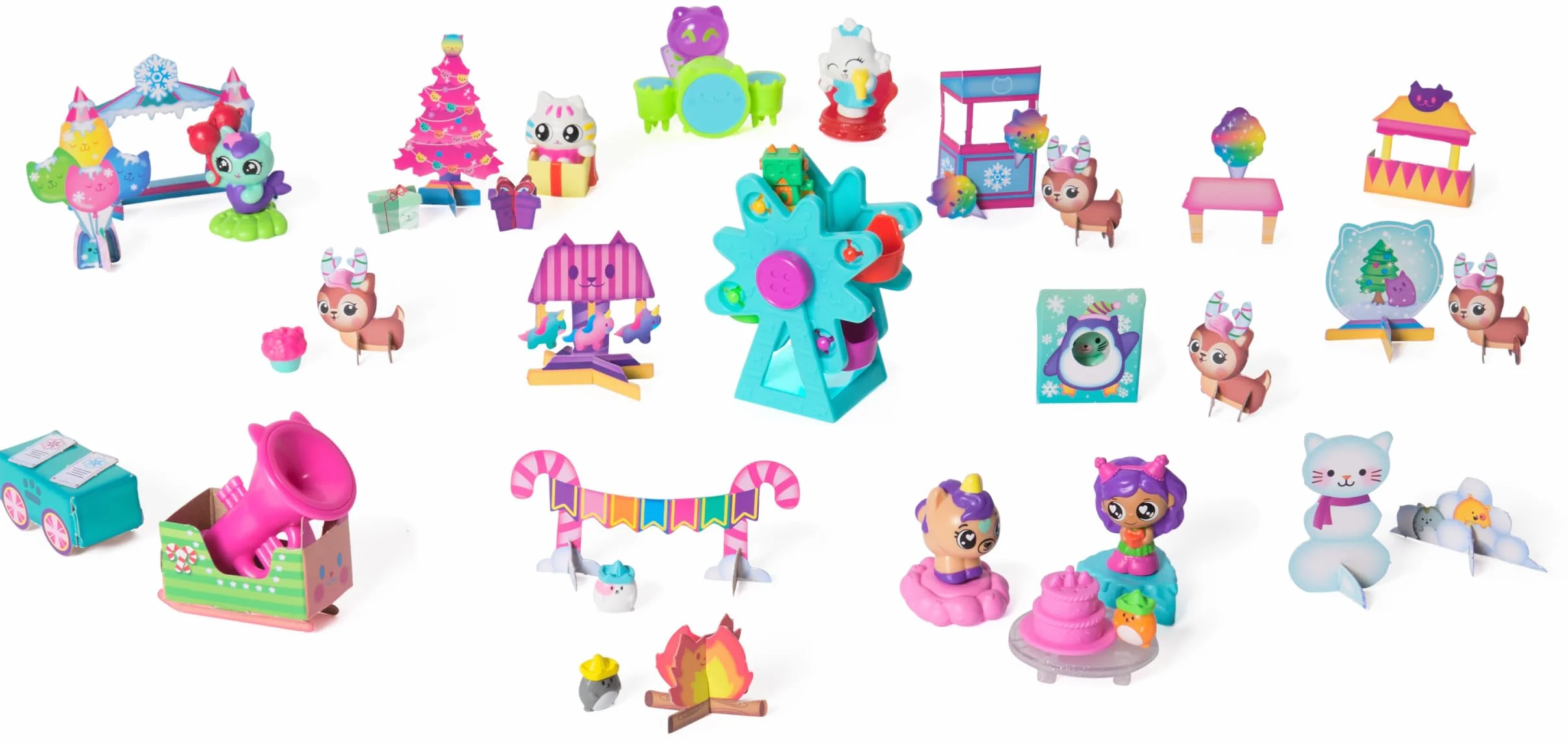 Gabby et la Maison Magique Calendrier de l’Avent 2024 Noël 24 Surprises Figurines Accessoires Jouet Enfant 3 Ans+