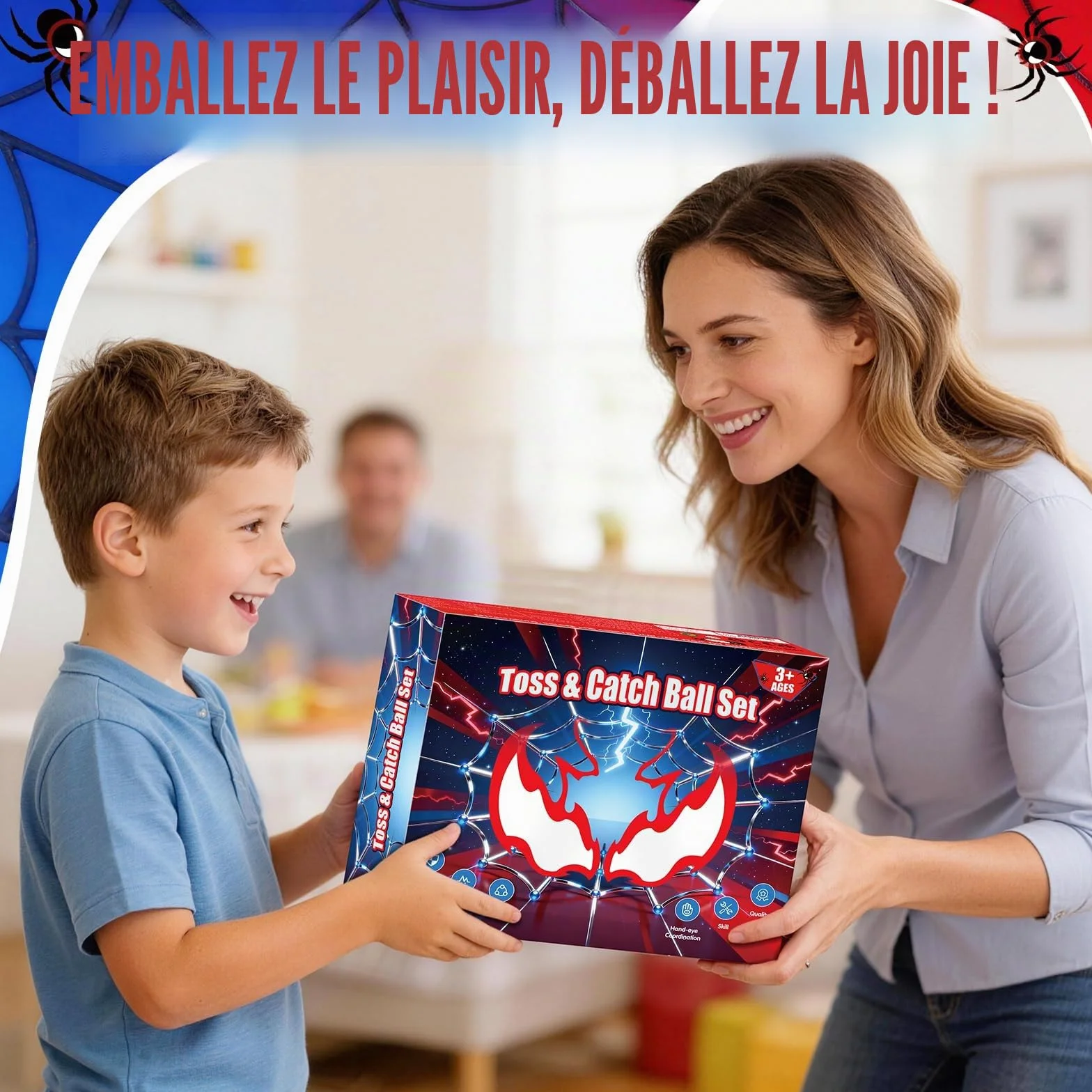 Jeu de Lancer et d'Attraper pour Enfants, Jeux Exterieur Enfant, Jeu de Jardin et Jouet de Plage 3-12 Ans