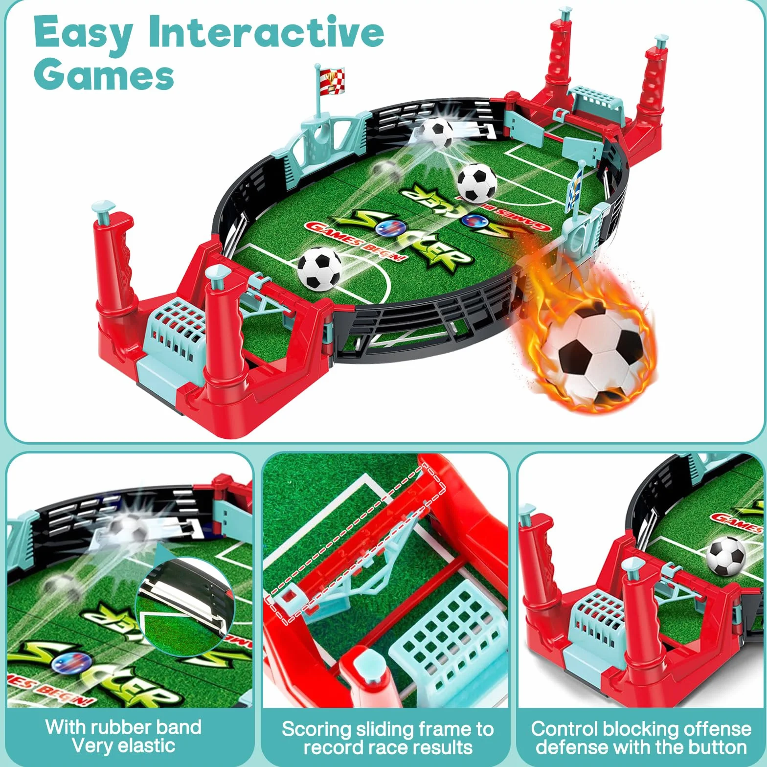 Jeu de Baby Foot Enfant Adulte avec 8 Mini-Football, Jouet de Table pour Deux Garçons 4-7 Ans
