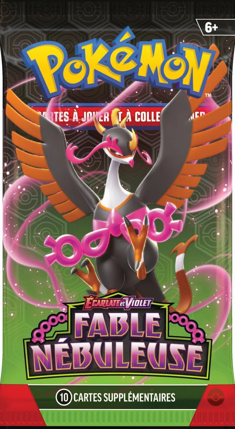 Pokémon: Lot de boosters Écarlate et Violet – Fable Nébuleuse du JCC Pokémon (6 boosters)