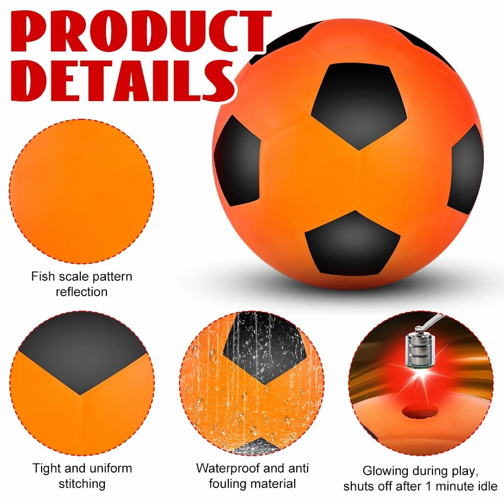 Ballon de Football Lumineux LED T5 avec Pompe et Sac de Transport