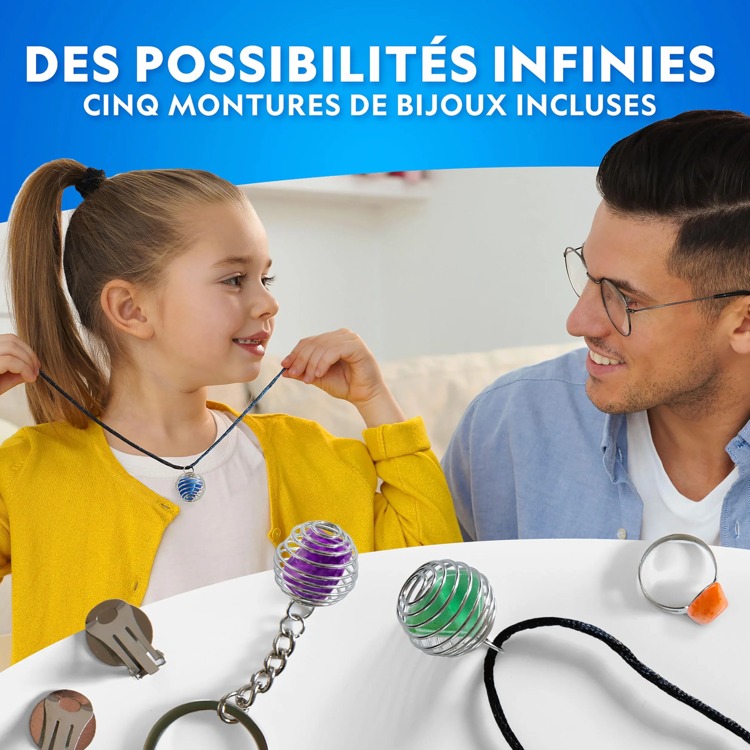 National Geographic Polisseuse de Pierres Recharge 453g Gemmes Minéraux Bruts Améthyste Quartz Kit Polissage Accessoires Bijoux