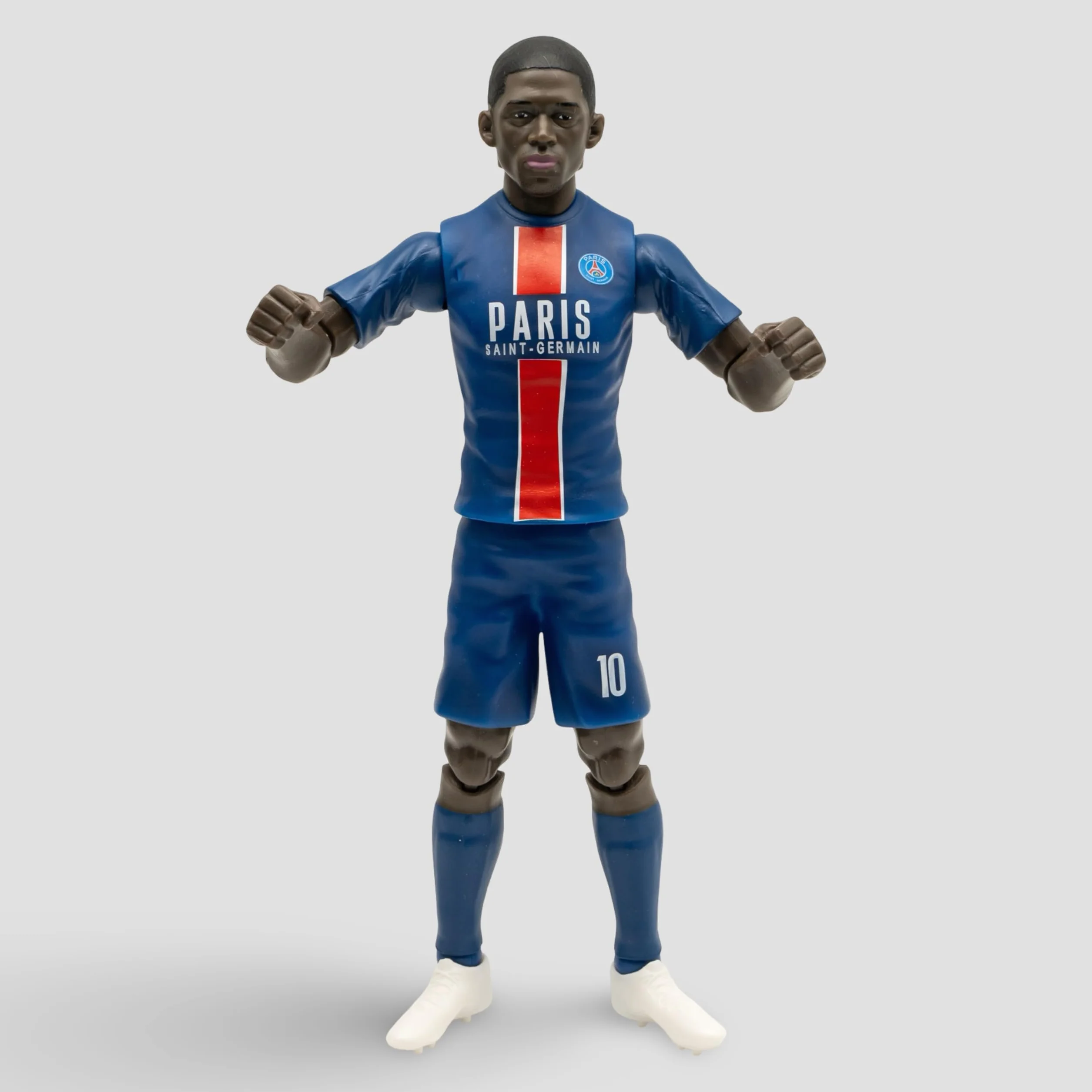 Megableu Figurine Football PSG Ousmane Dembélé N°10 20 cm Réaliste Articulée 10 Points Licence Officielle Jouet Fan Paris