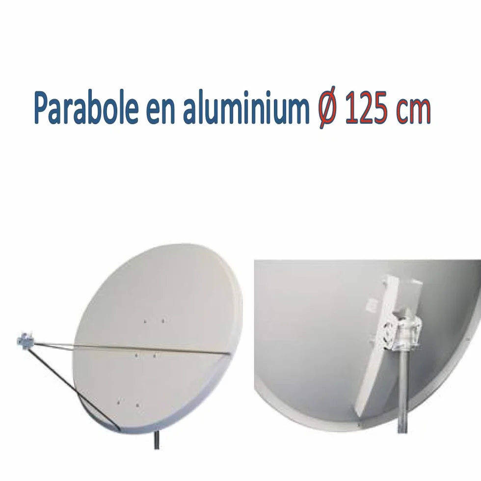 INVERTO Parabole Satellite Aluminium Gris Clair 125cm LNB Single Haute Gamme 70 dB