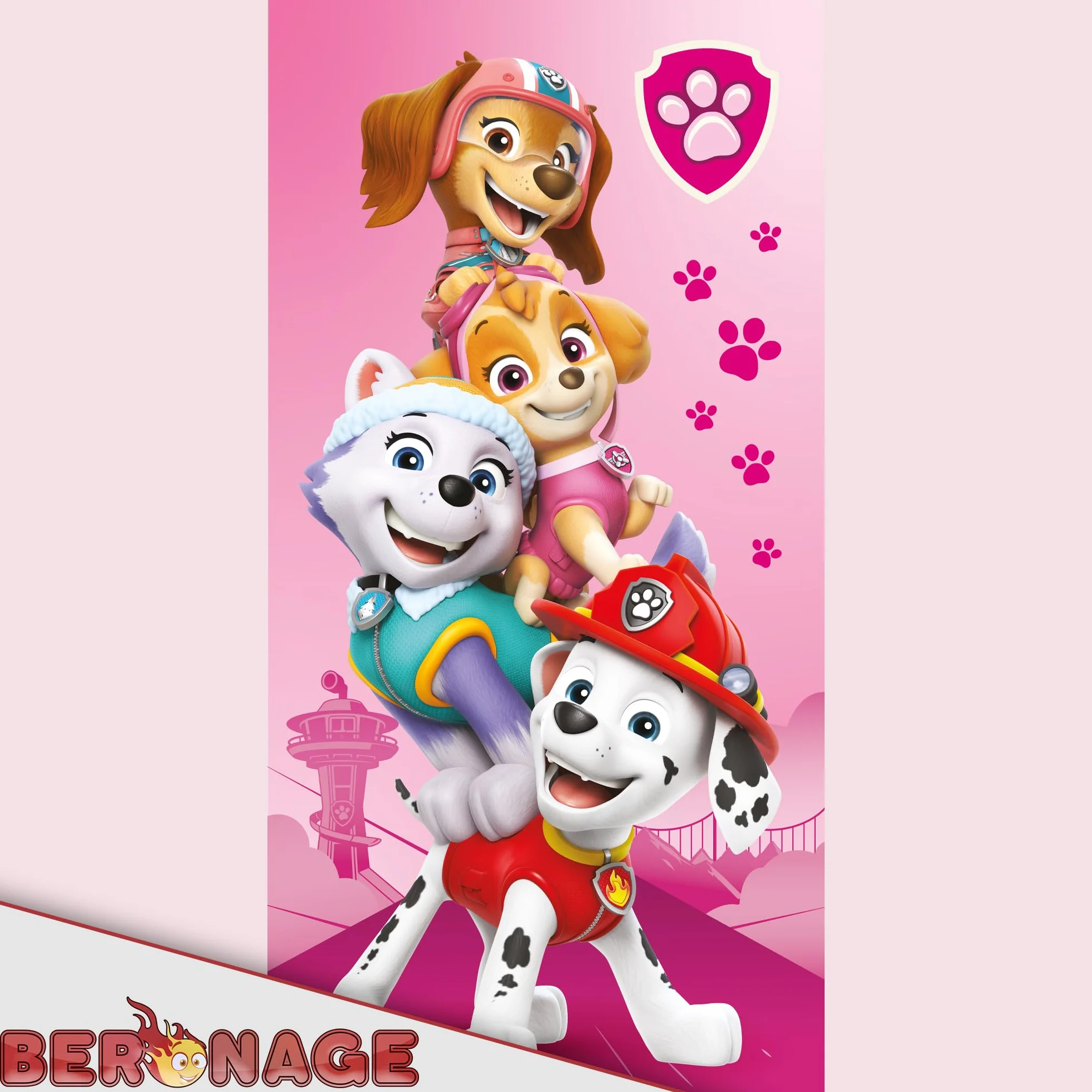 BERONAGE Paw Patrol Sac de couchage enfant Rose 140x70 cm Toutes saisons Garnissage fibre synthétique