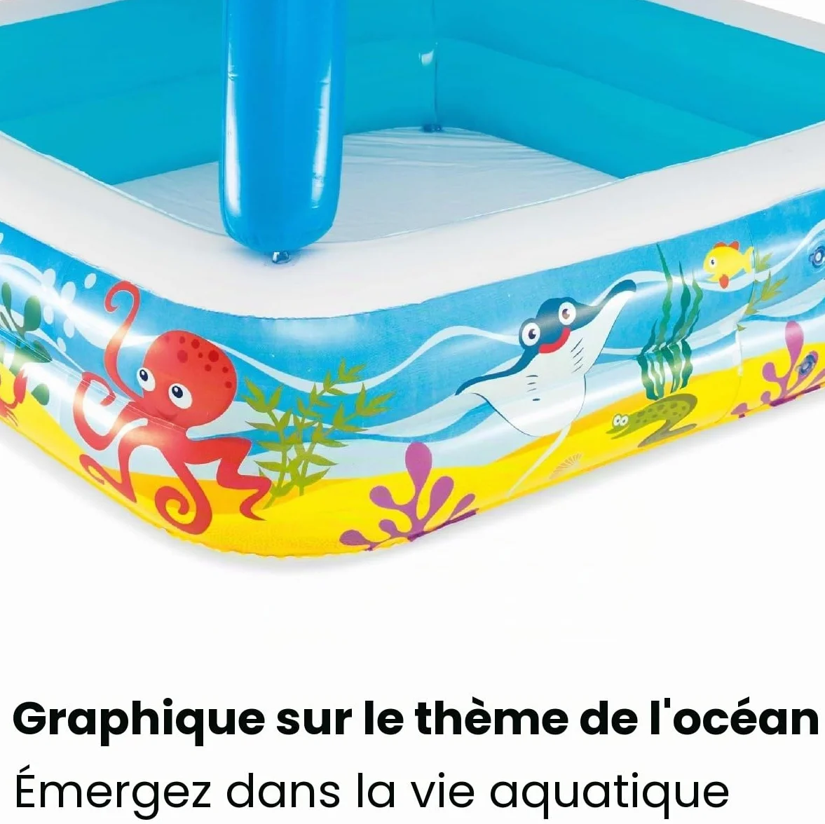 Bestway Piscine de jeu avec auvent bleu 140x140x114 cm