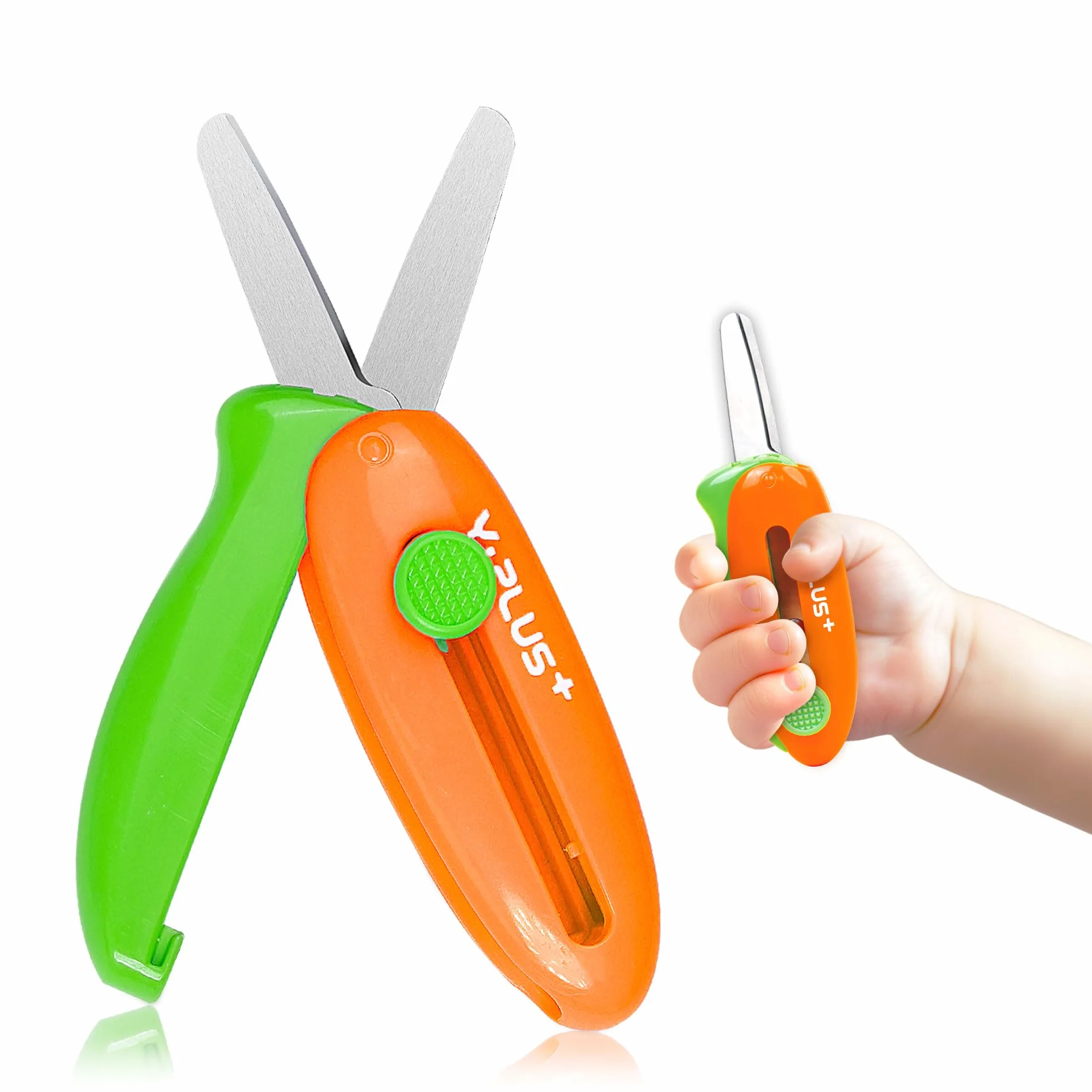 Ciseaux de sécurité rétractables pour enfants orange, artisanat préscolaire