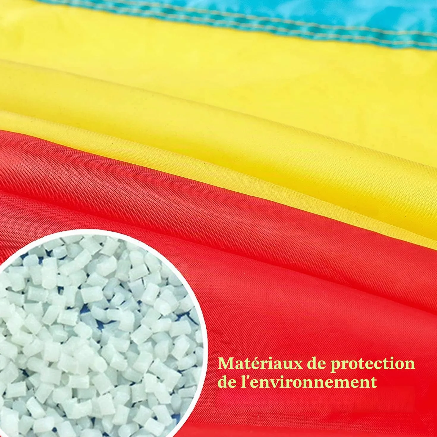 LEADSTAR Parachute de Jeu pour Enfants 2 Mètres Arc-en-Ciel Jouet Extérieur avec 8 Poignées