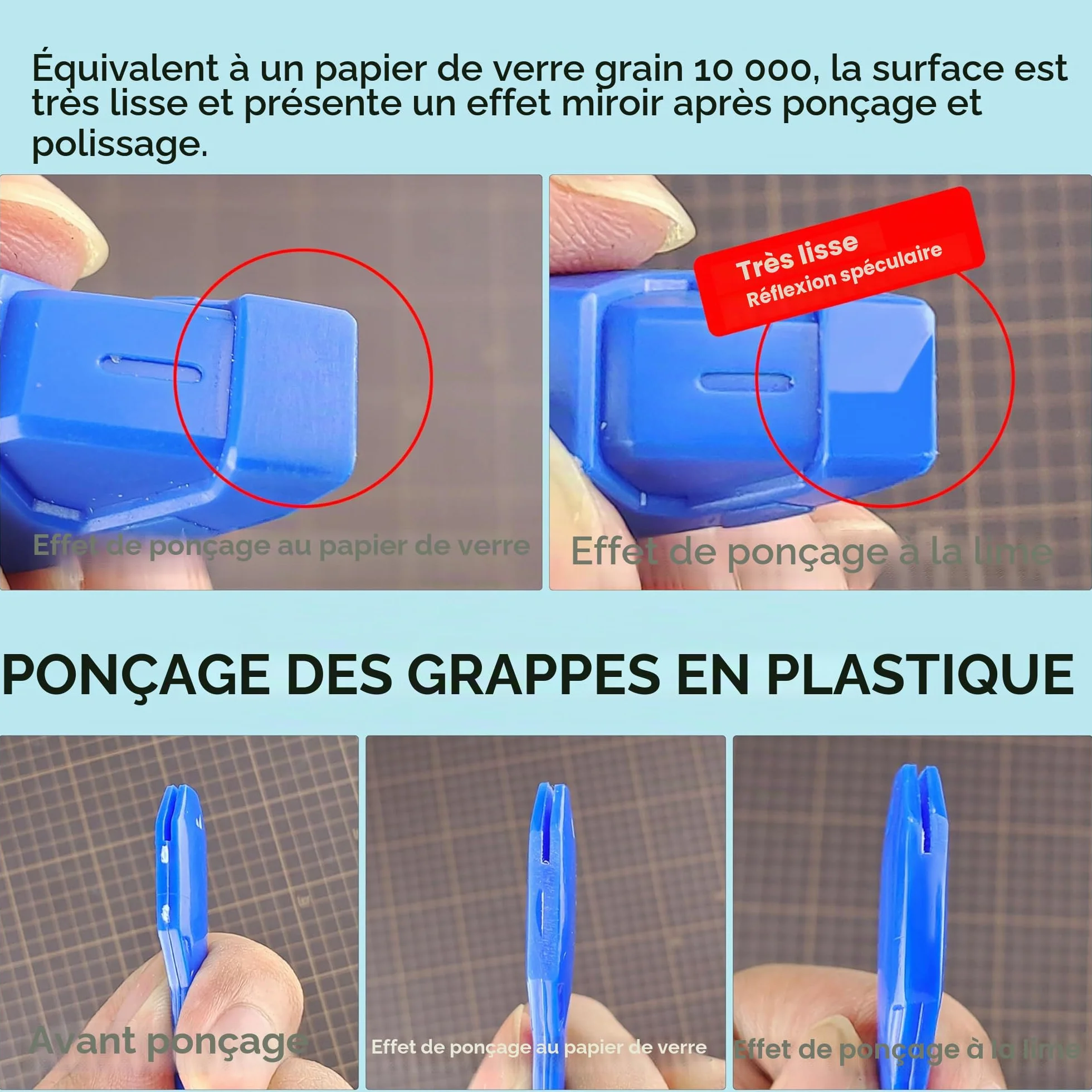 STEDI Lot de 4 outils de polissage pour modélisme - Limes de précision grain 10000 - Outils de meulage miroir pour modèles Gundam en plastique, bois, résine