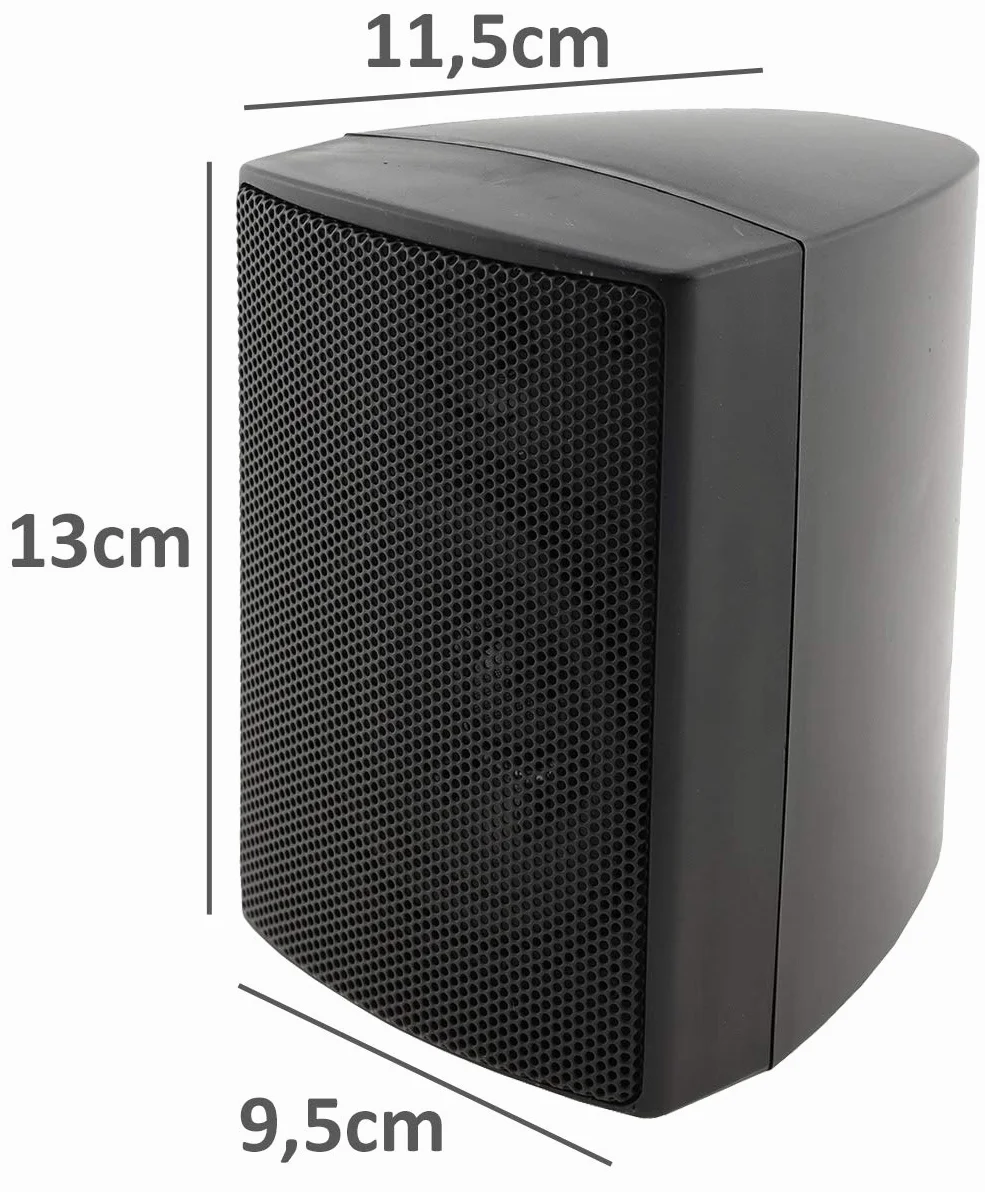 ChiliTec Paire d'enceintes murales 2 Voies 40 W 8 Ohm Noir HiFi Home Cinéma