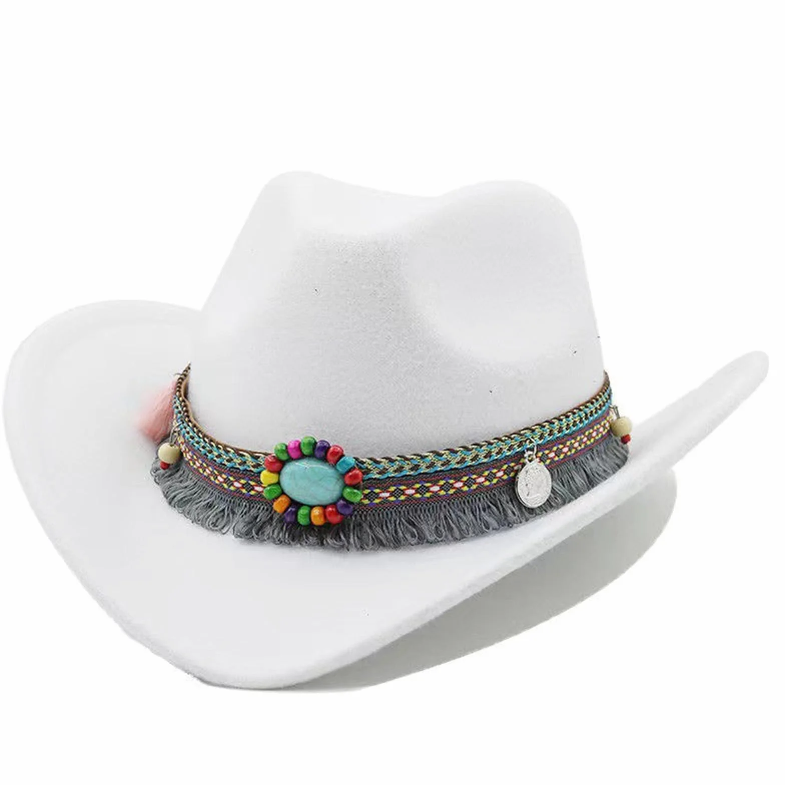 Chapeau de cowboy en daim synthétique pour enfants avec écharpe d'hiver