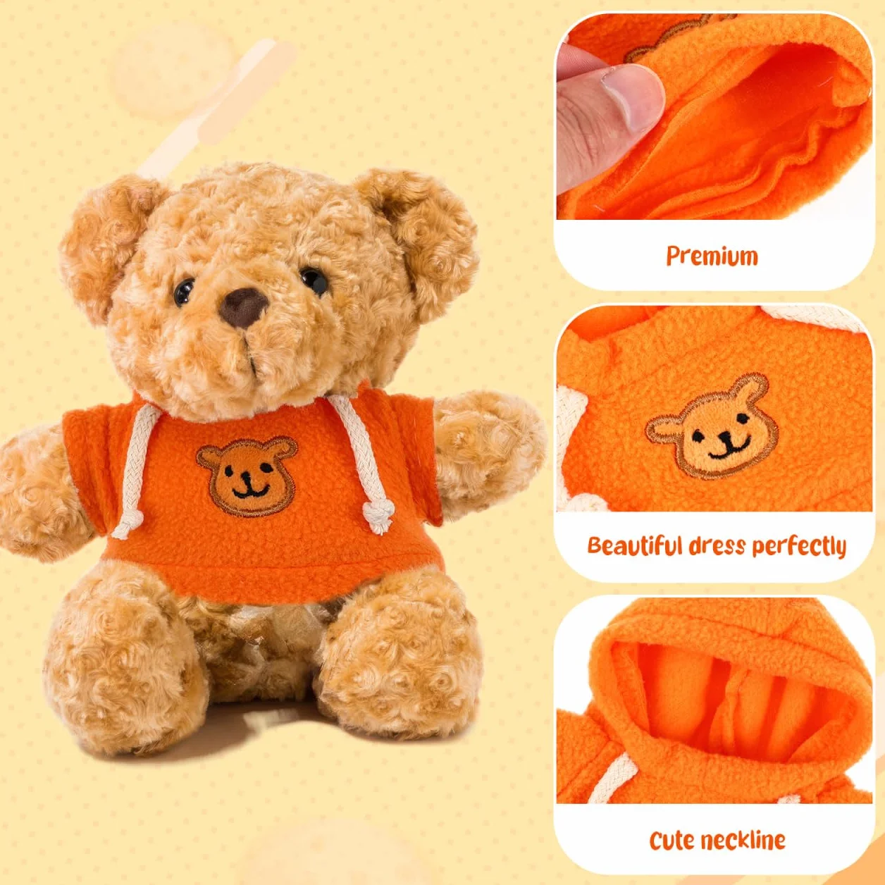 ERINGOGO Vêtements De Poupée Ours en Peluche 2 Pièces Sweat À Capuche Costume Accessoires