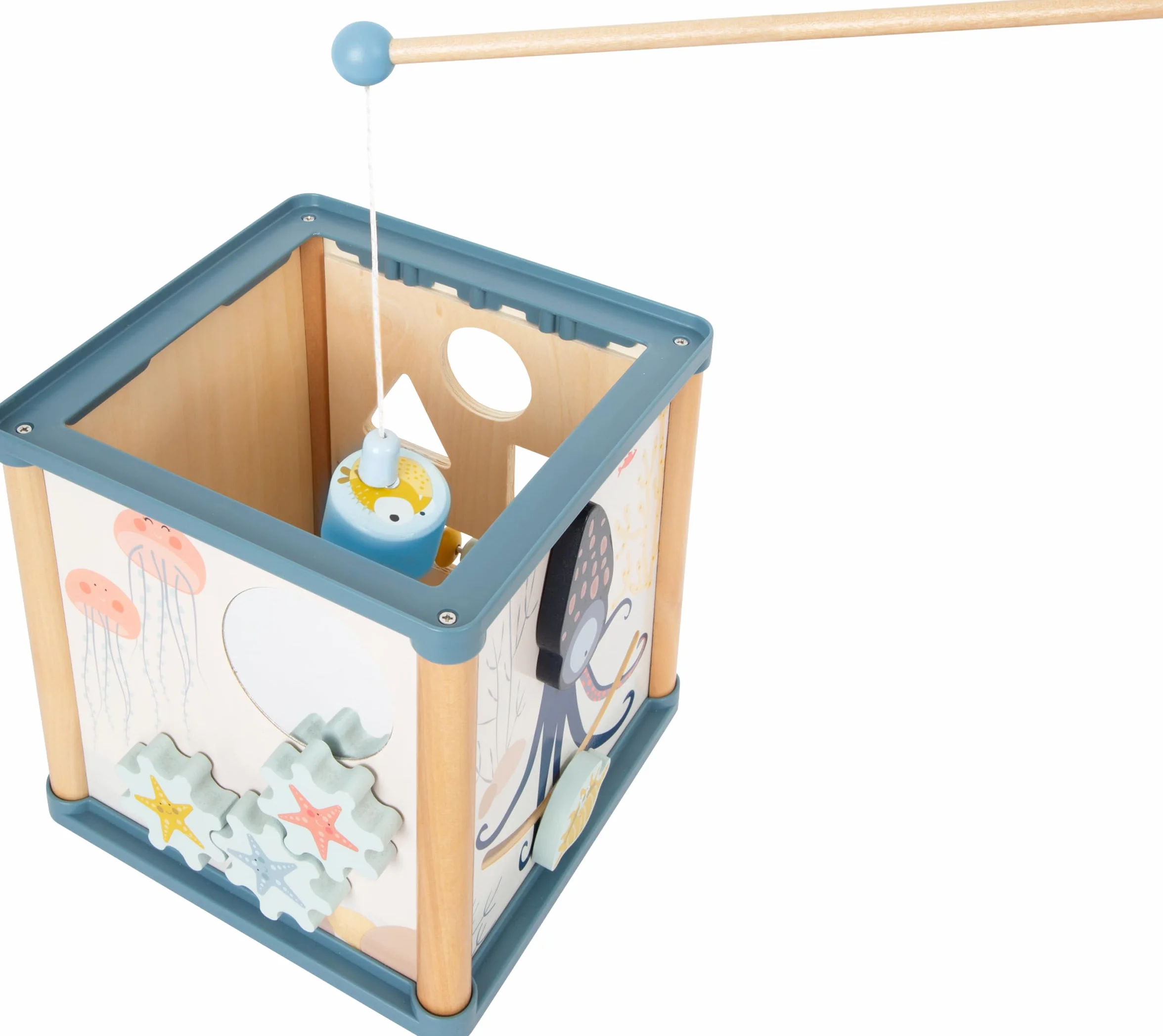 Cube de motricité Monde sous-Marin en Bois 5 Faces Jouet Enfant 12 Mois