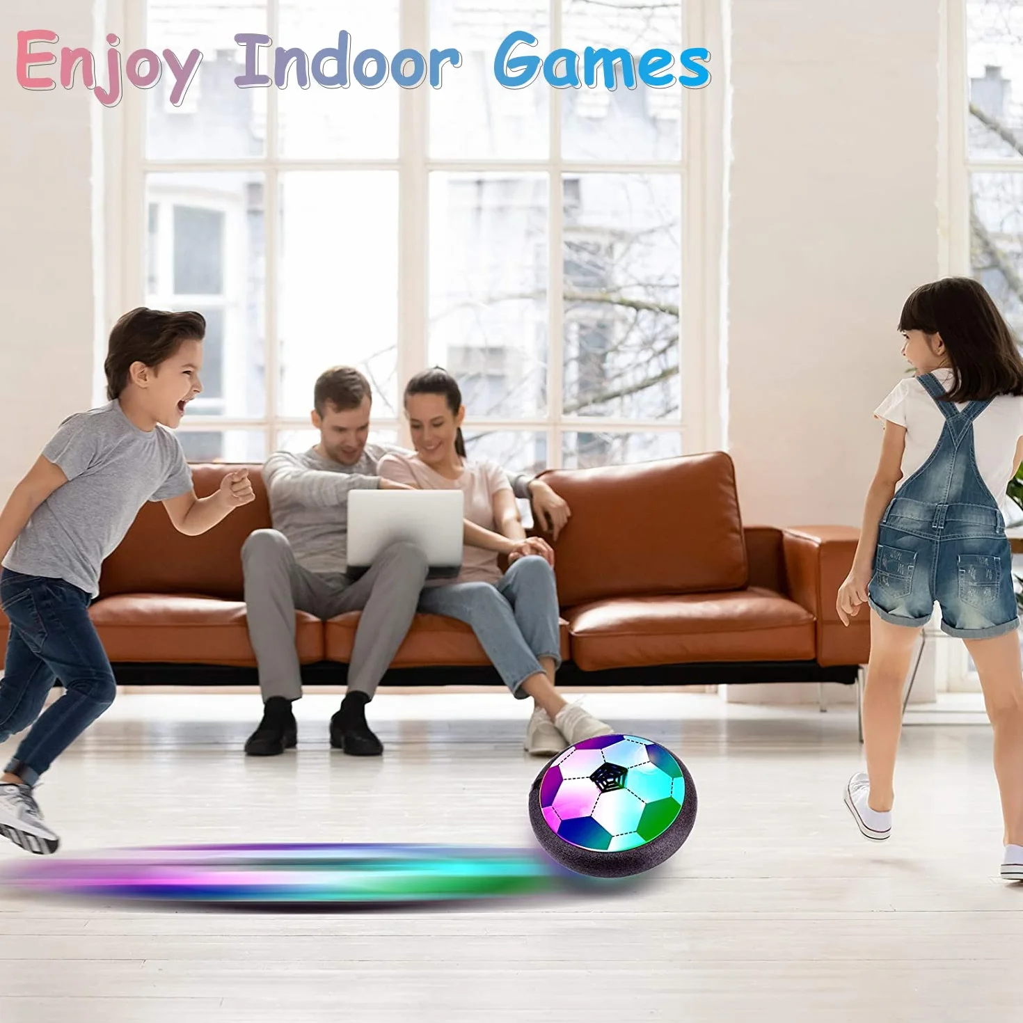 NIWWIN Ballon de Football Flottant LED Cadeaux Garçons 3-12 Ans