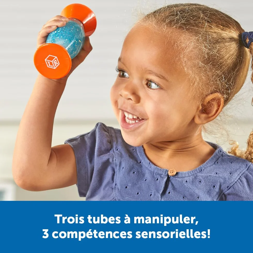 Learning Resources Sensory Trio Fidget Tubes, Jouet sensoriel motricité fine, tubes apaisants Enfants 3-6 Ans