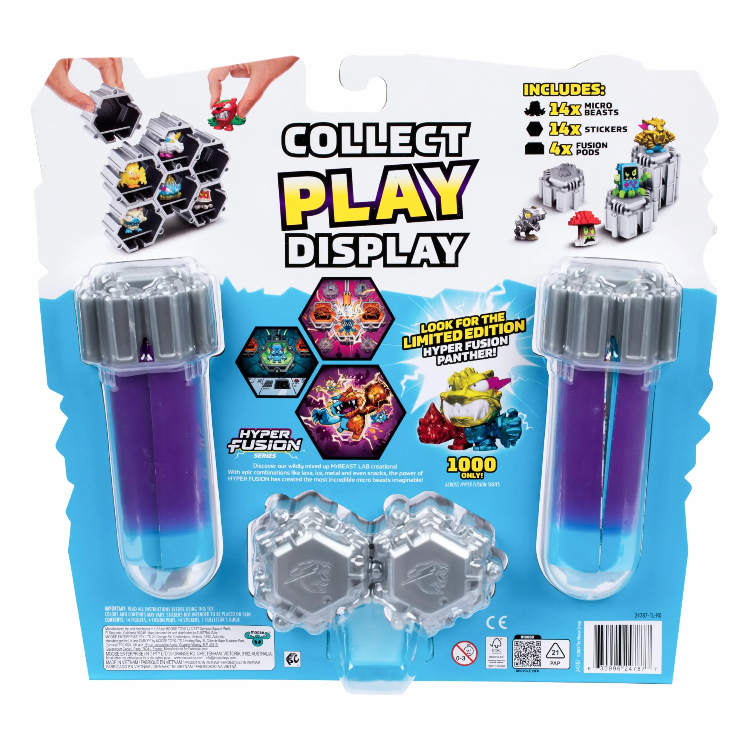 MrBeast Lab Swarms Collection Hyper Fusion, Coffret Méga Labo avec 14 Micro-créatures