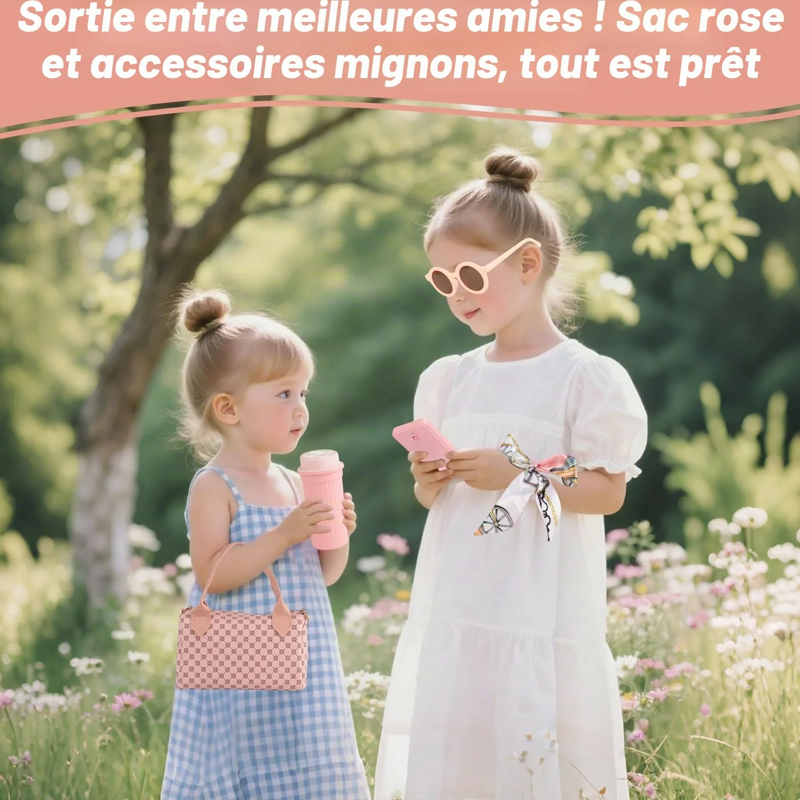 Sac à main pour petites filles avec accessoires – Ensemble de maquillage pour tout-petits