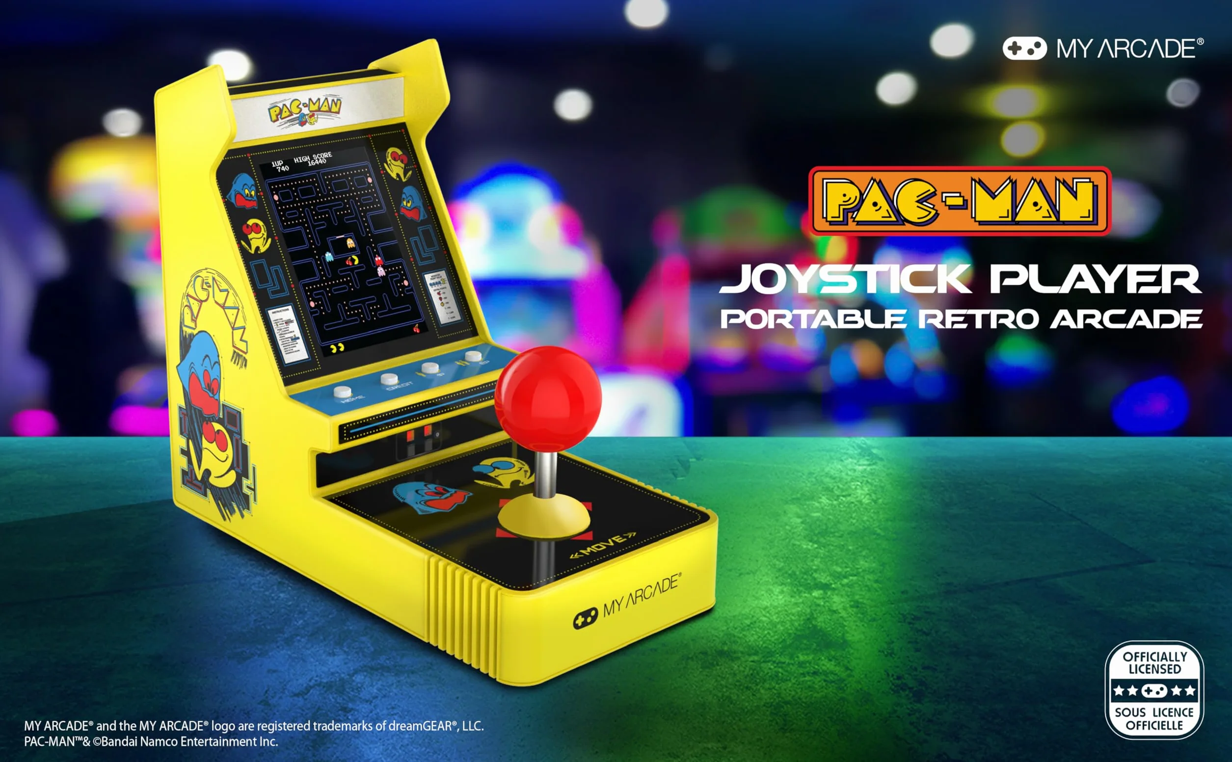 PAC-Man Joystick Player avec écran 3,5"