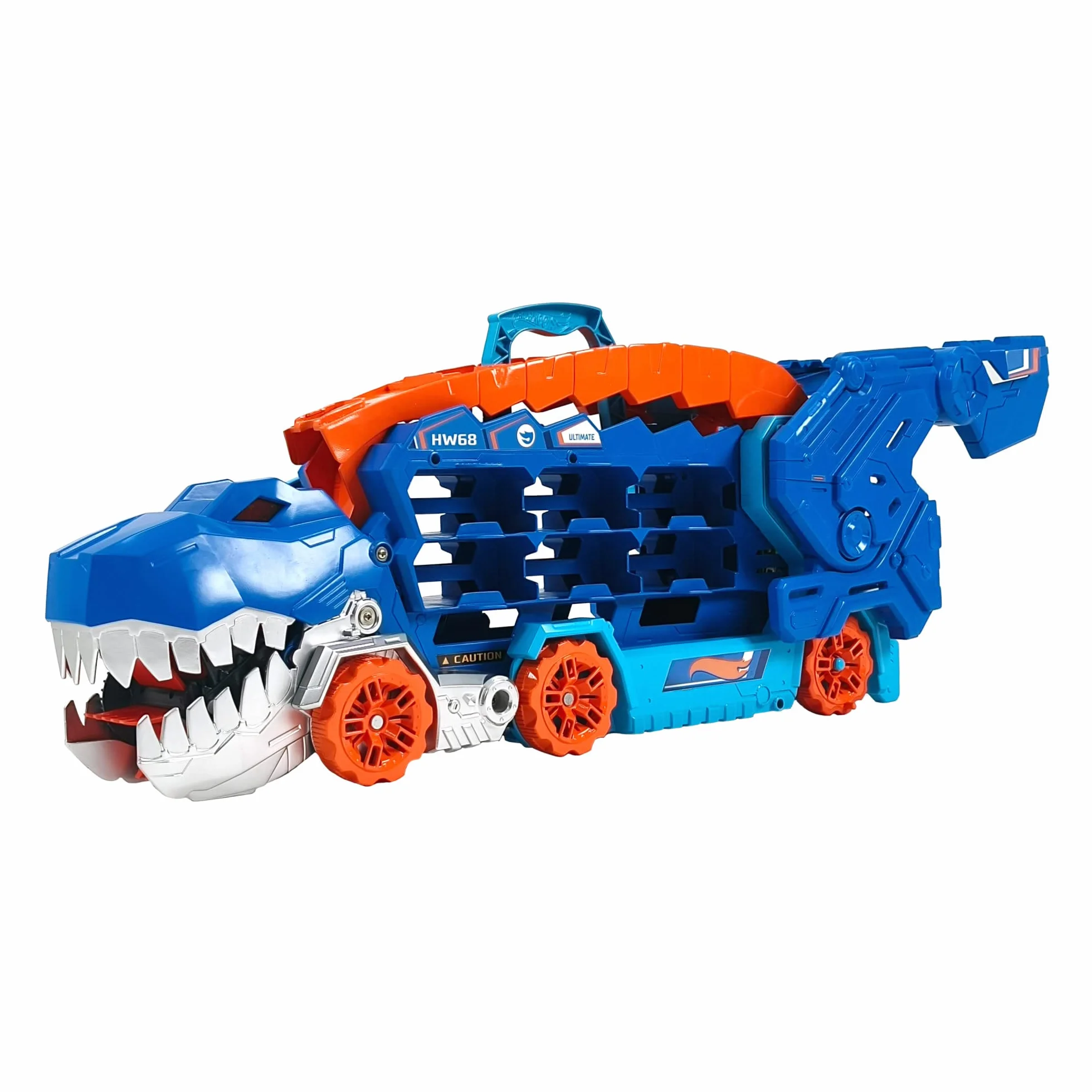 Hot Wheels Let’s Race Netflix Camion City Transporteur T-Rex Qui Se Cabre Piste Course Lumières Sons Jouet Enfant 3 Ans HNG50
