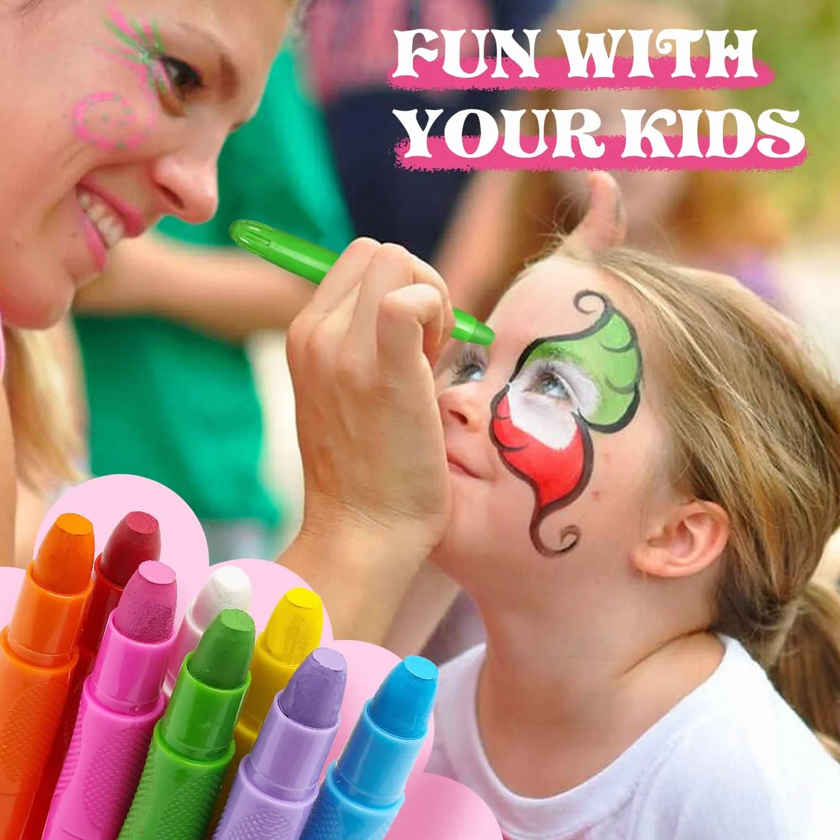 Visage Peinture 12 Couleurs Crayon Maquillage Enfant Non-Toxique Lavable Maquillage Carnaval Peinture Corporelle