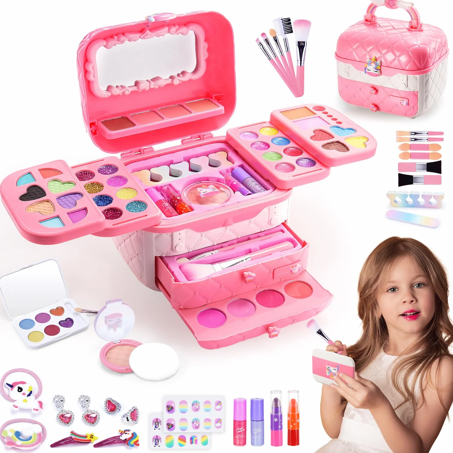 Hapikids Maquillage Enfant Licorne Cadeau Fille 3-10 Ans Jouet