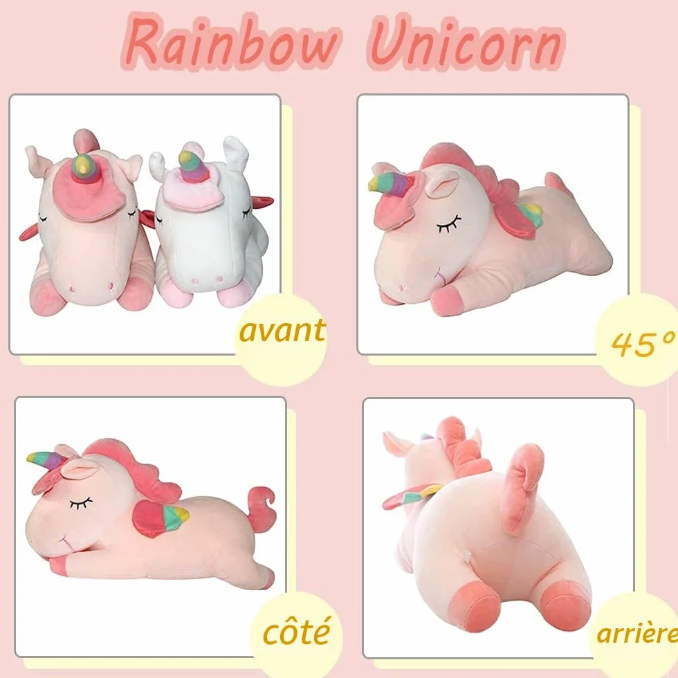 Licorne en Peluche Mignonne Douce avec Ailes Arc-en-Ciel 30CM SNOWOLF Jouet Kawaii pour Enfants