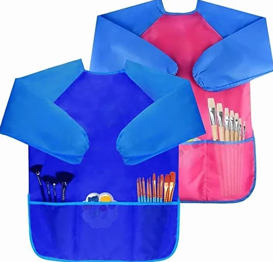 Tablier Cuisine Enfant 2 Pièces Peinture Avec 3 Poches 2-8 Ans