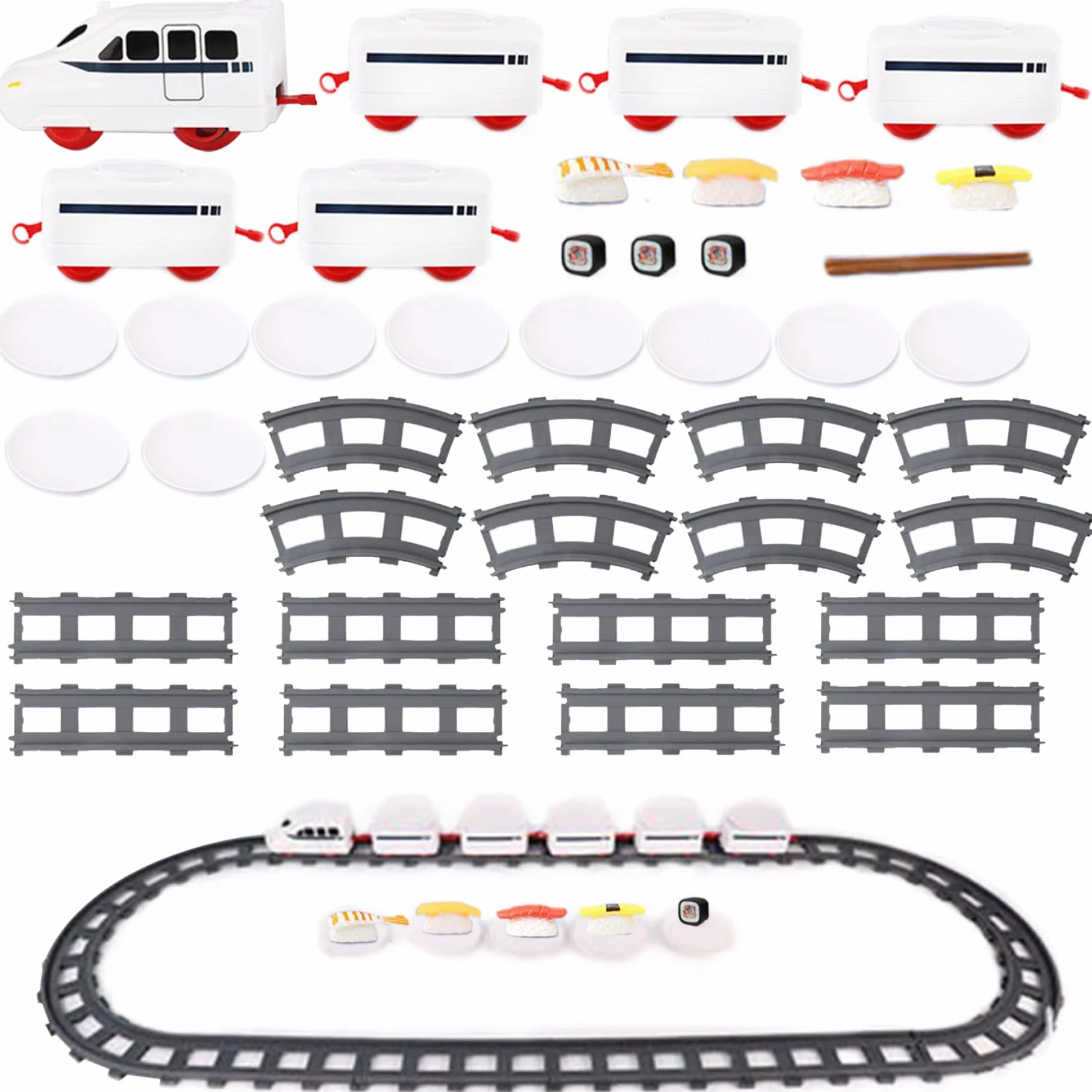 Bande transporteuse de Nourriture rotative avec Rail, Plateau de Service alimenté par Batterie pour Table d'exposition