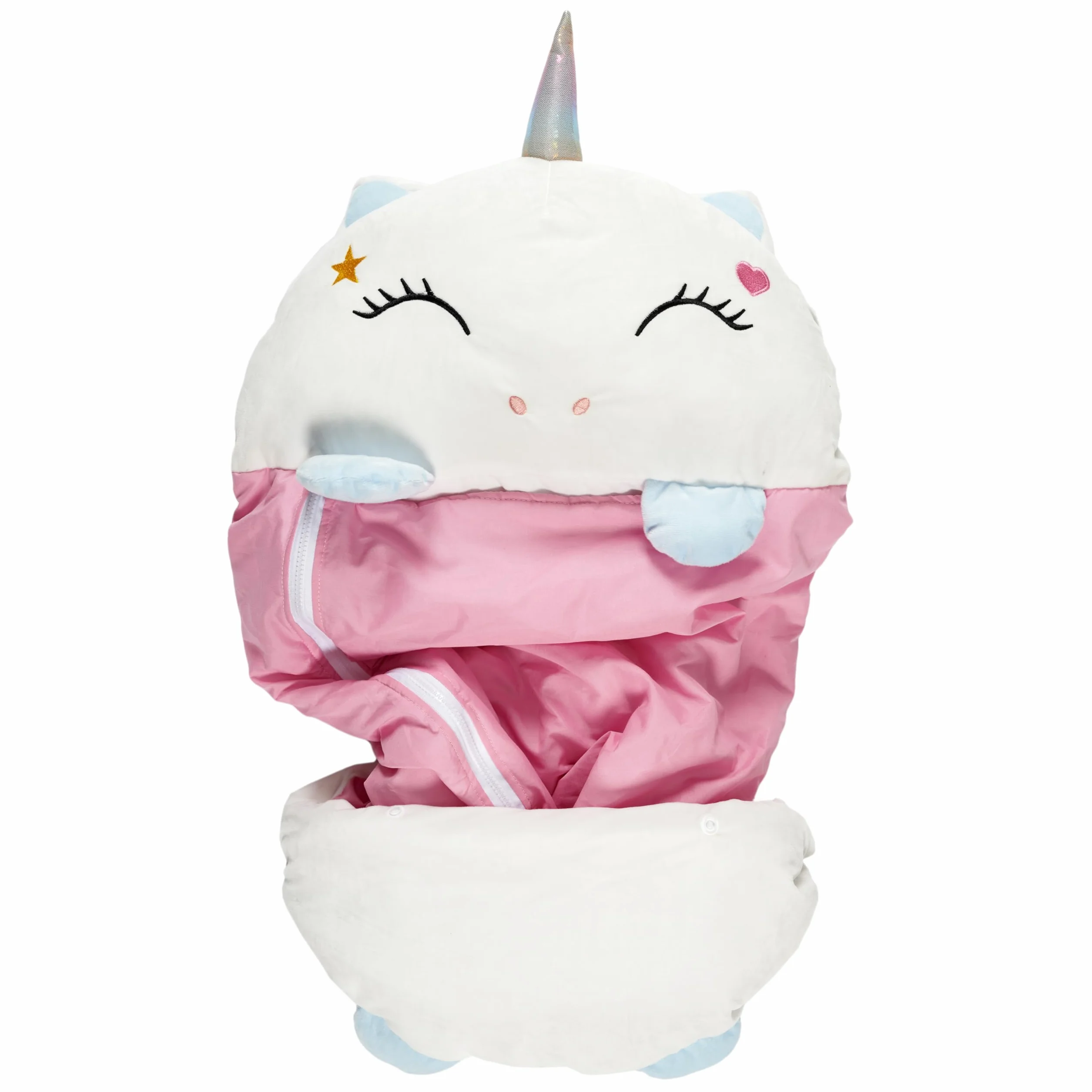 HOME DECO KIDS TX9401 Sac de Couchage Convertible Licorne 130x50 cm Rose Blanc