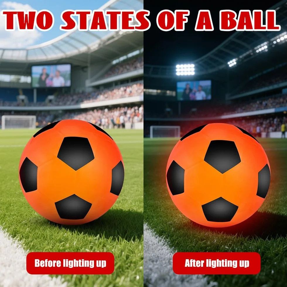 Ballon de Football Lumineux LED T5 avec Pompe et Sac de Transport