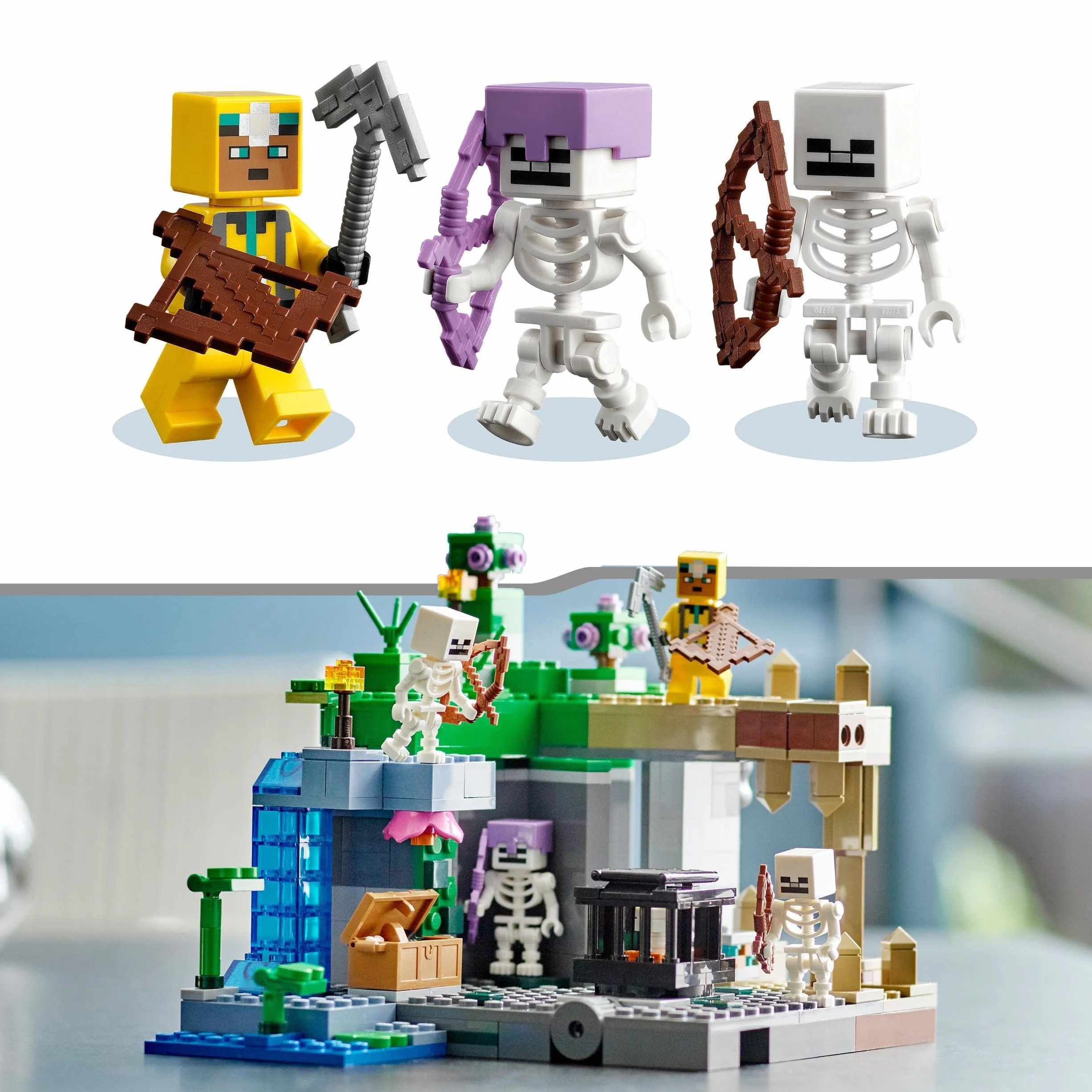 LEGO Minecraft Le Donjon du Squelette 21189 Jouet de Construction Figurine Squelette Grotte Jeu Éducatif Enfants 8 Ans