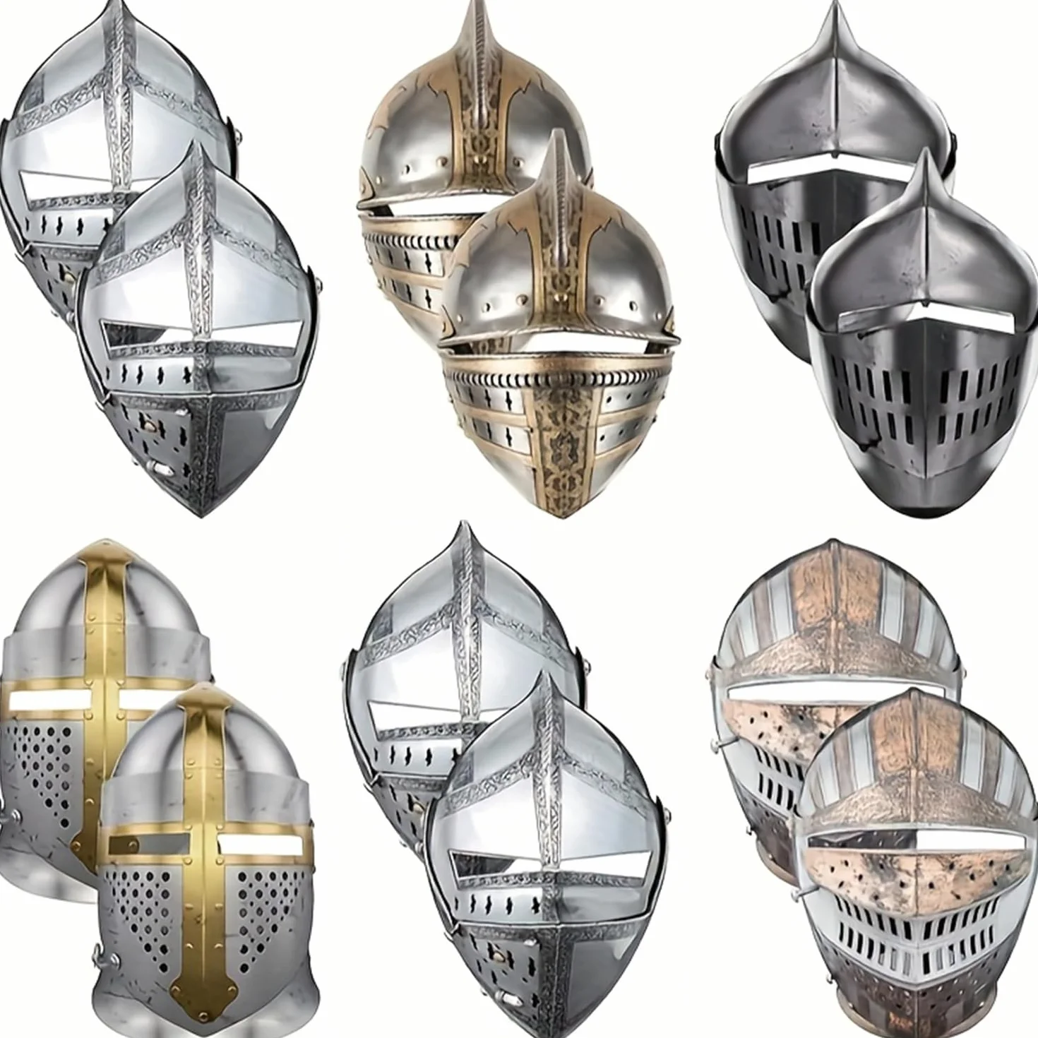 Masques en papier de chevalier Lot de 12 Décoration de fête médiévale