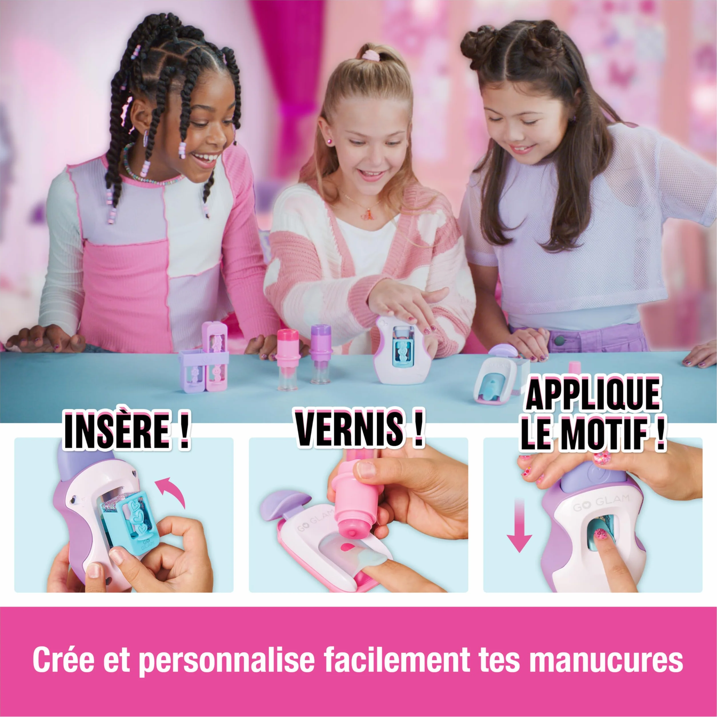 Cool Maker Go Glam Nail Studio Machine Manucure 200 Ongles Kit Loisirs Créatifs Jouet Enfant 7 Ans+