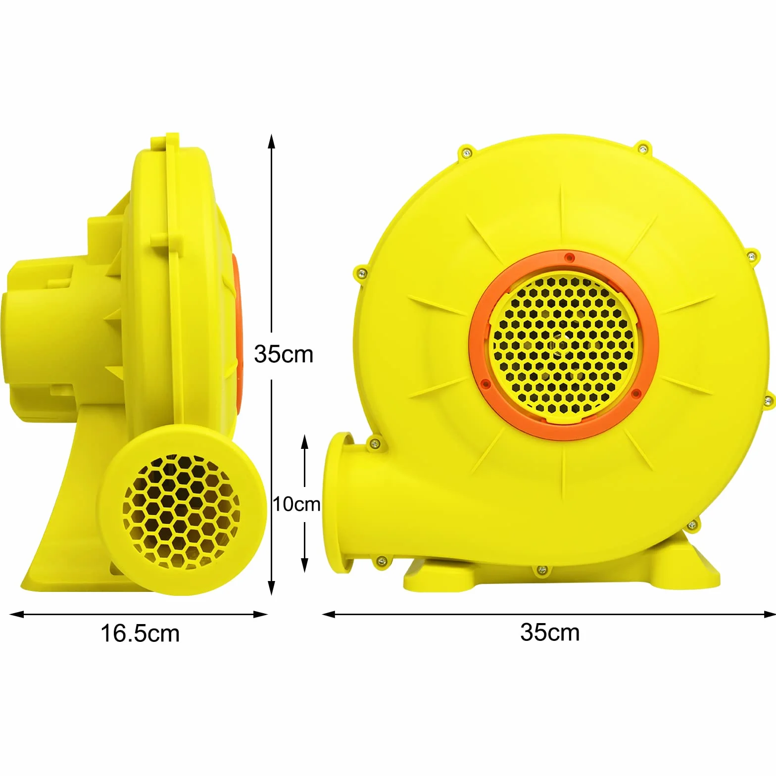 Pompe Air Electrique Souffleur d'air 350W pour Château Gonflable, Portable avec Poignée, Jaune